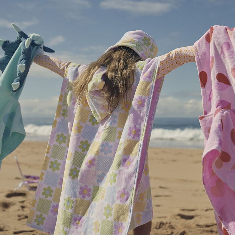 Kids Floral Gingham Beach Bucket Hat