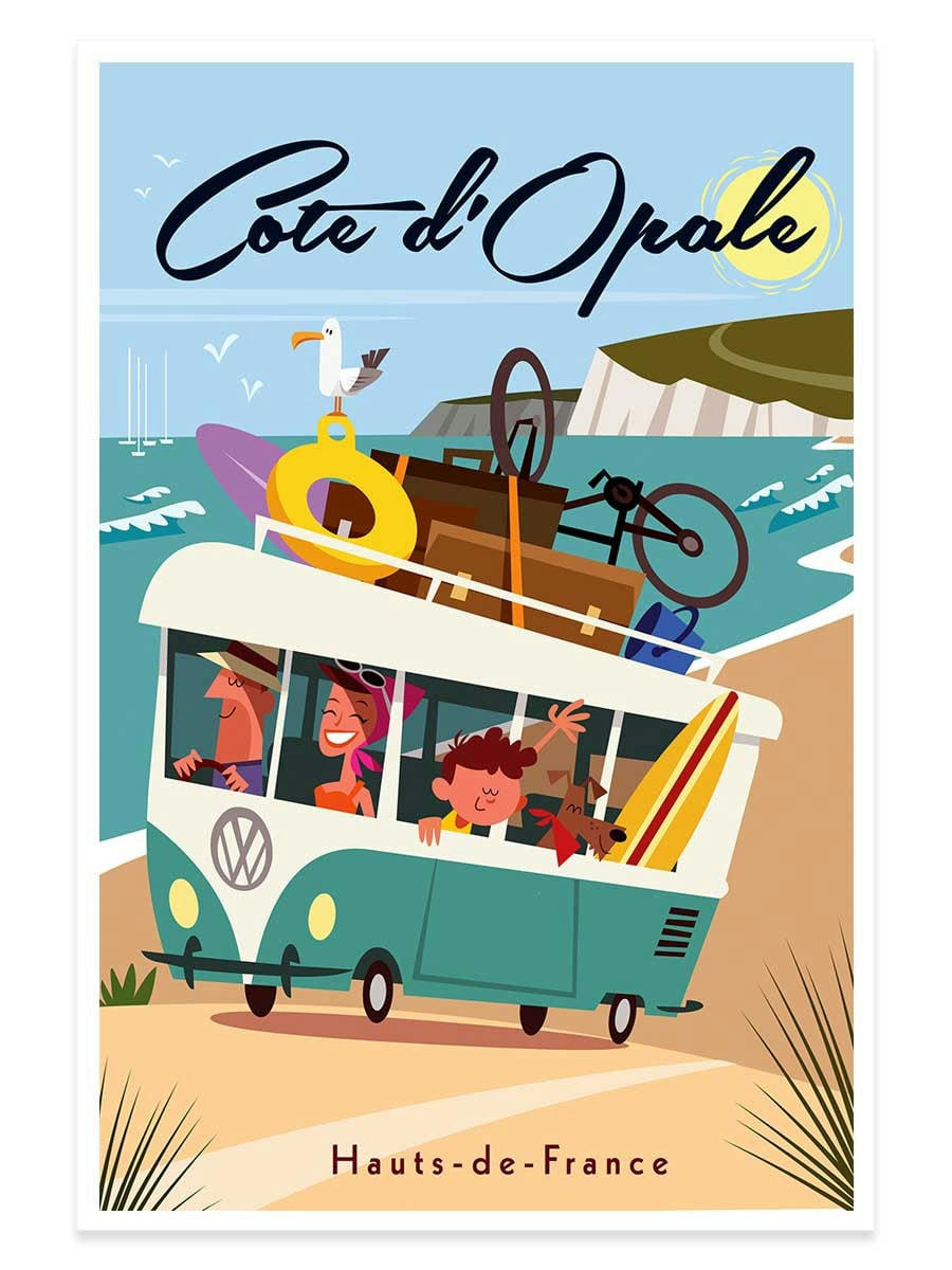 - Affiche Côte d'Opale sans cadre 30x45cm