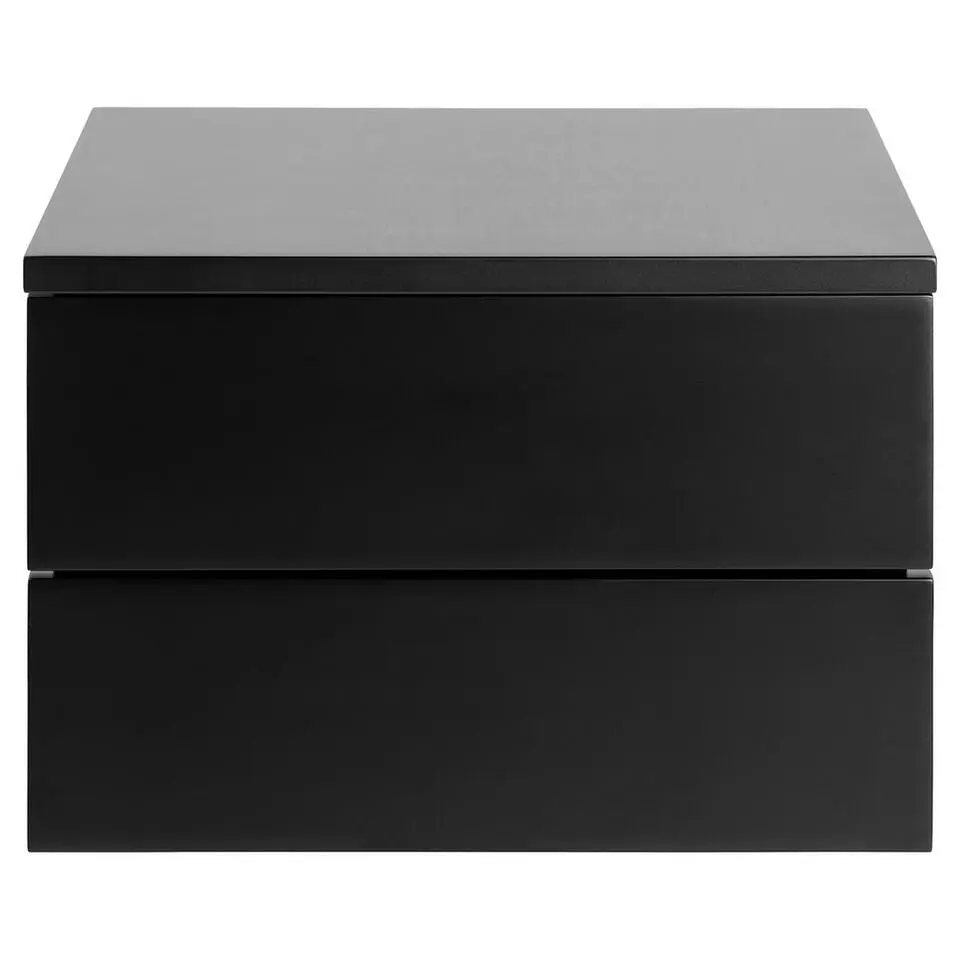 Hioshop Elmsworth nachtkastje 2 lades zwart