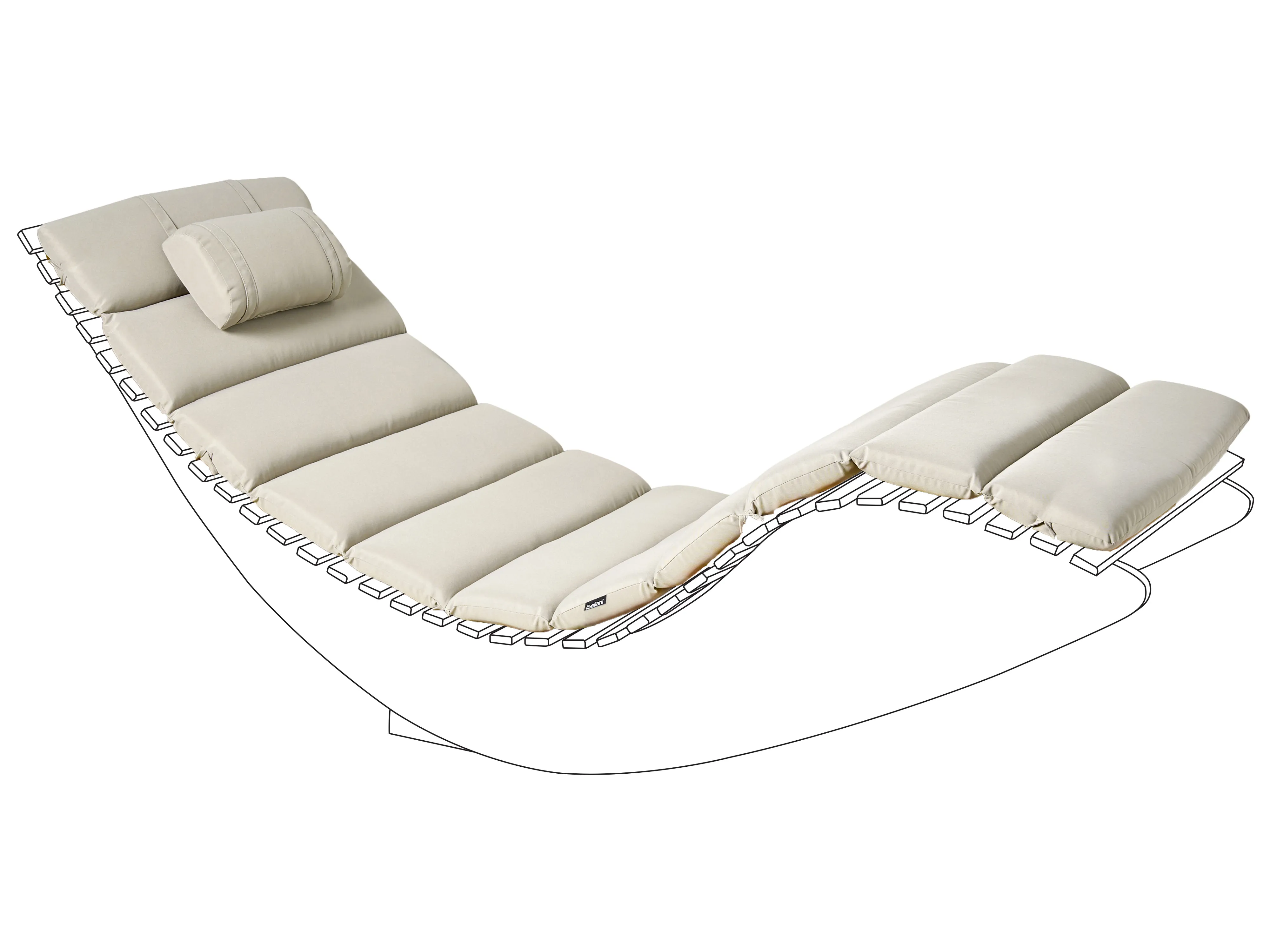 Sun Lounger Pad Cushion BRESCIA PREMIUM 180 x 60 cm Taupe