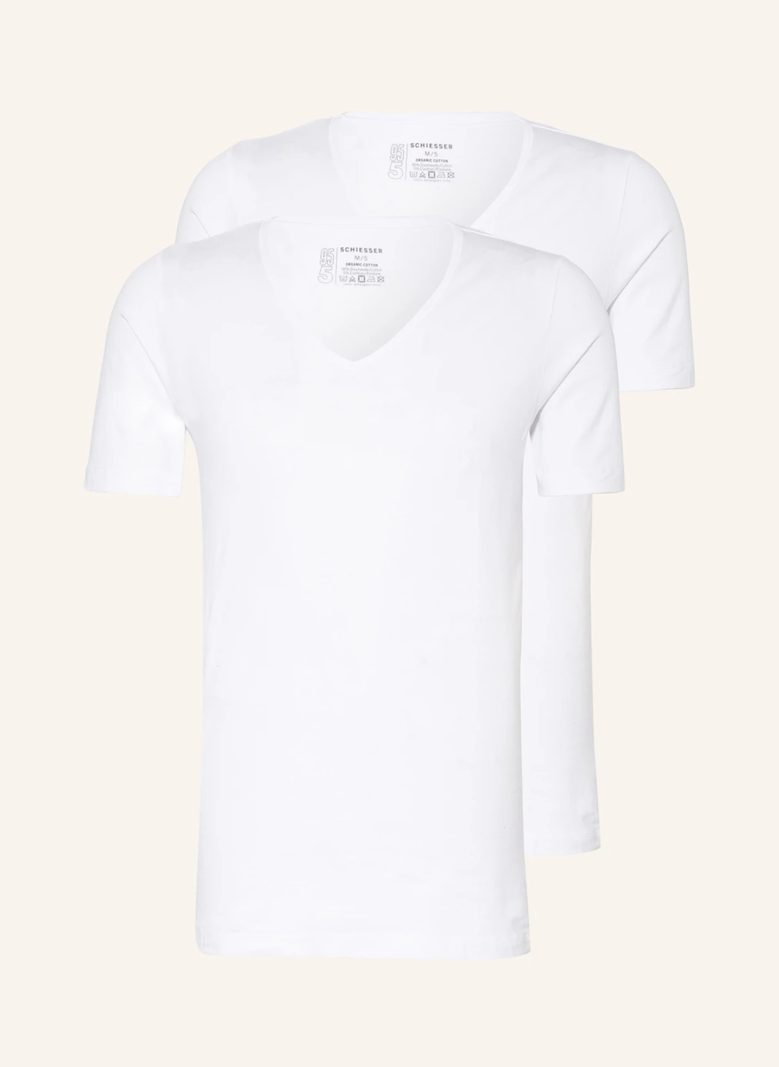 SCHIESSER 2er-Pack V-Shirts 95/5