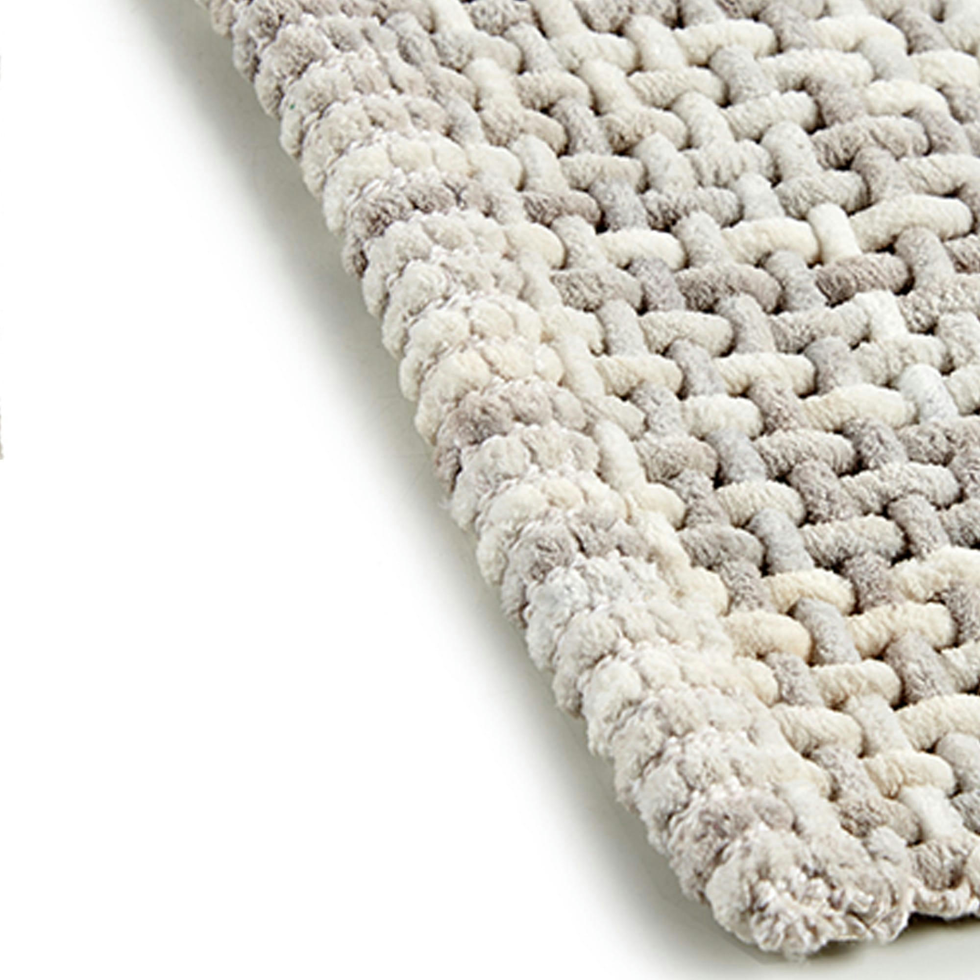 - Tapis descente de lit tressé gris 50x80cm