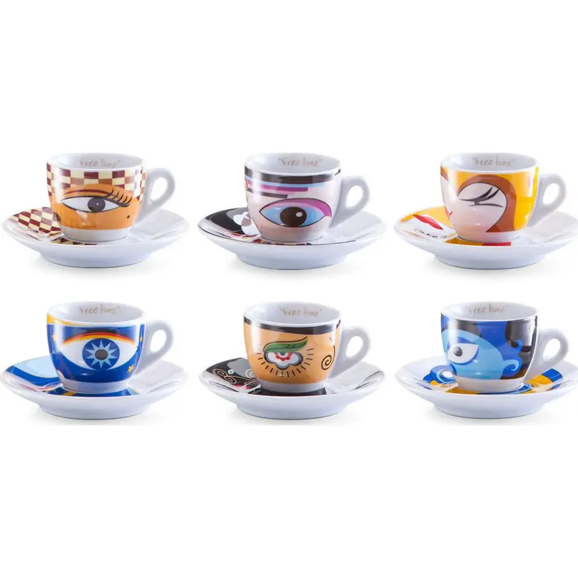 Espressotasse mit Untertasse 6er-Set Magic Eyes