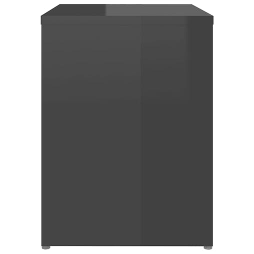 NNEVL Bed Cabinets 2 pcs High Gloss Grey 40x30x40 cm Chipboard