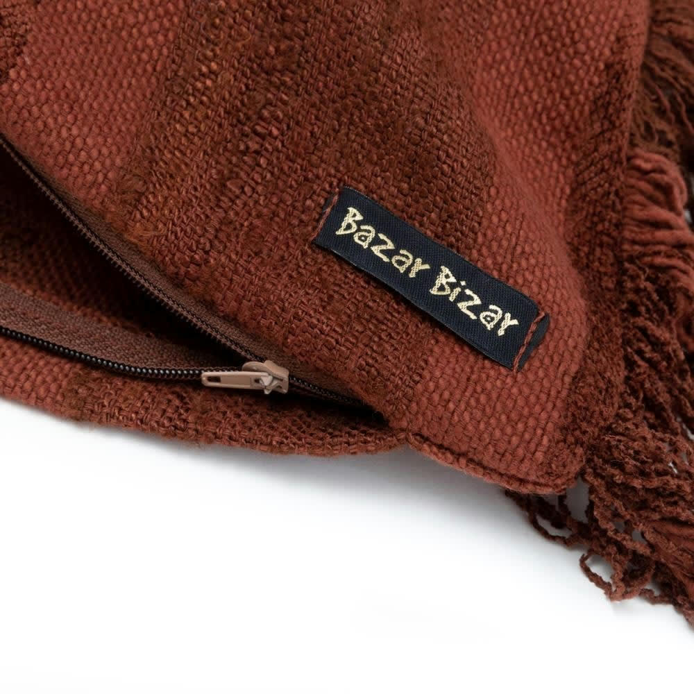 OH MY GEE - Coussin en velours bordeaux 60x60