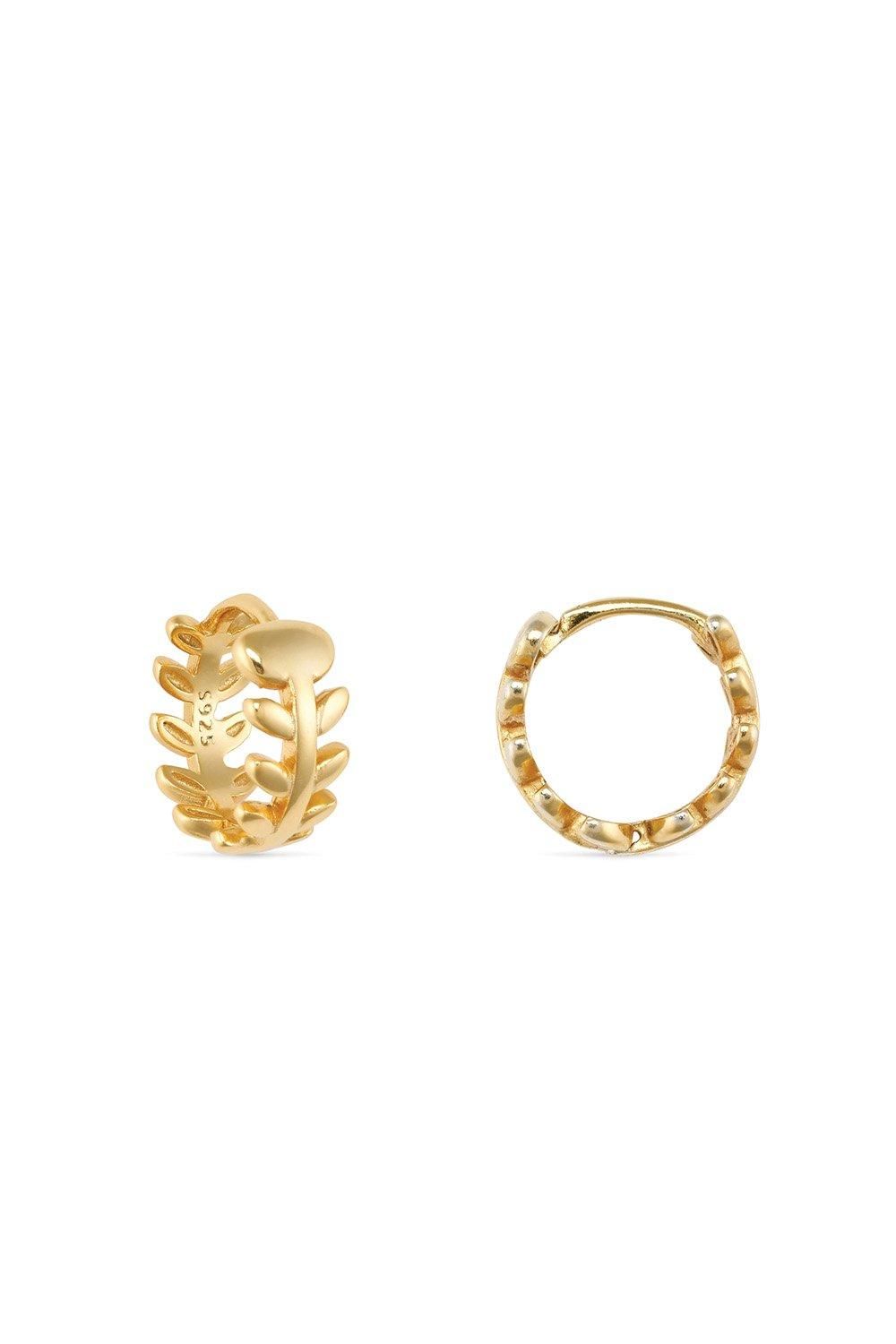 Elk & Bloom 14K Gold Plated Silver Tiny Huggie Hoop Earrings