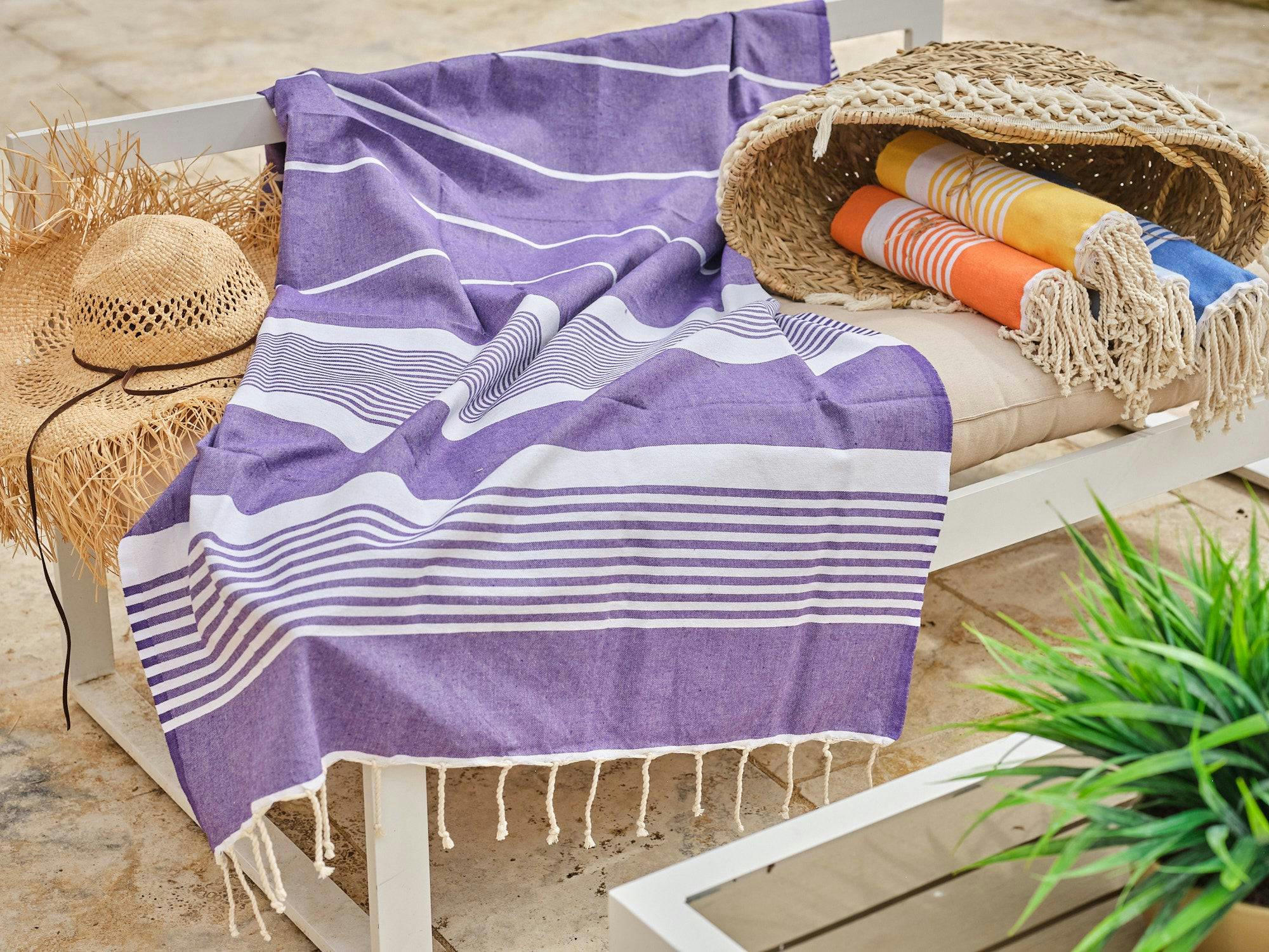 - Fouta en coton 100x200cm violet
