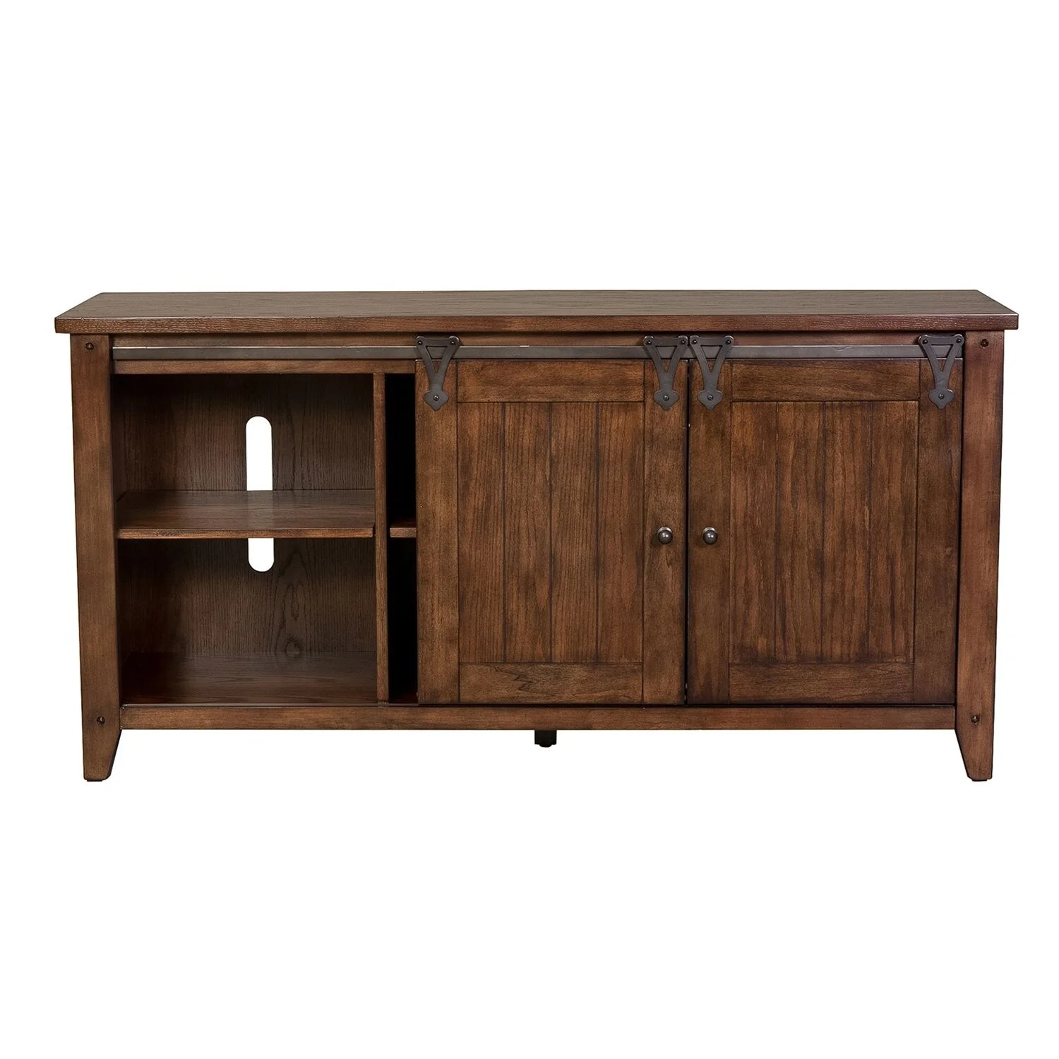 Liberty Furniture Lake House Rustic Oak TV Console 60 Sliding Doors