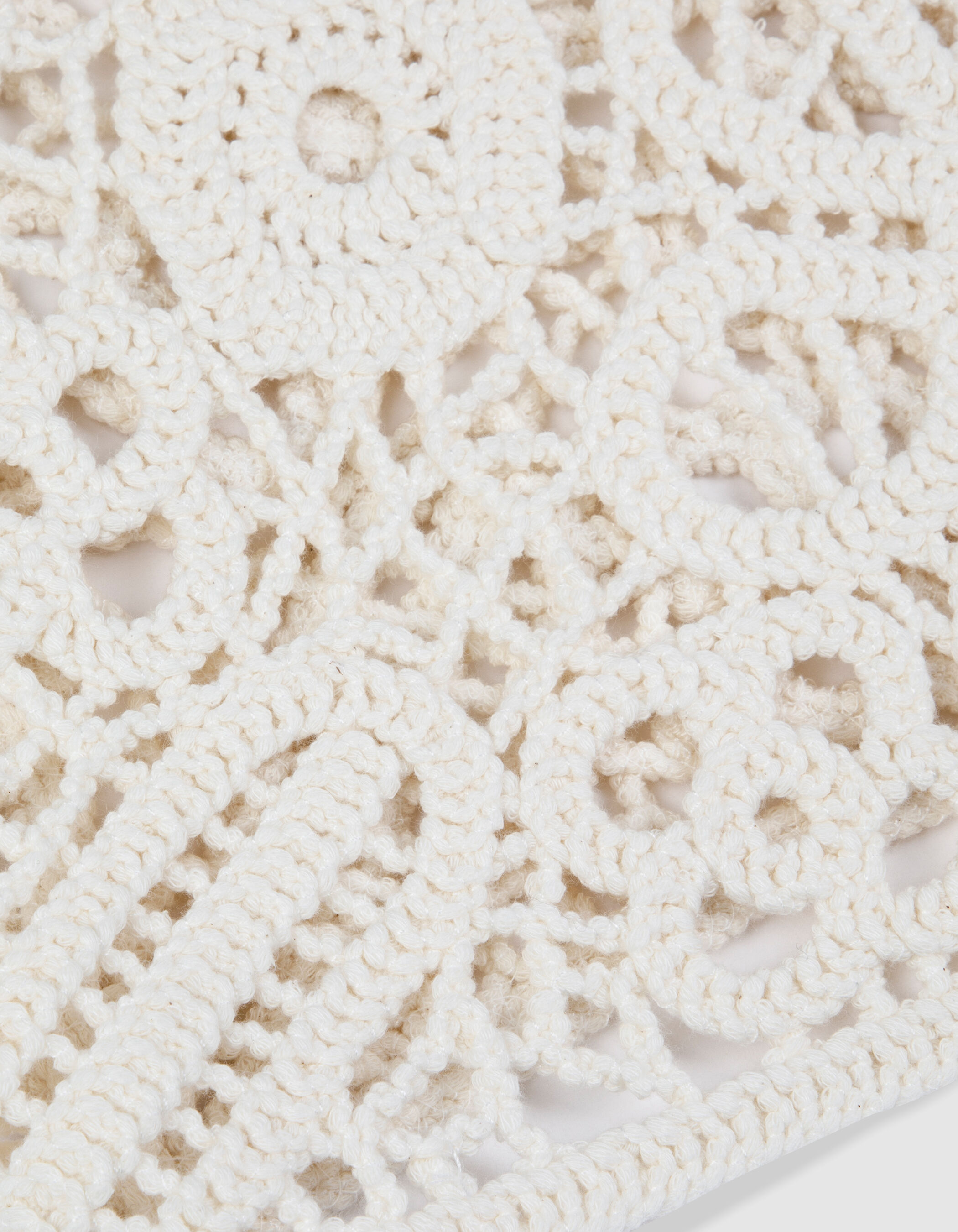 Cardigan court bleu marine crochet ajouré Femme
