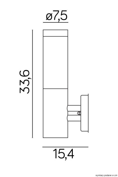 Kinkiet zewnętrzny czarny Inox 1xE27x40W IP44 SU-MA