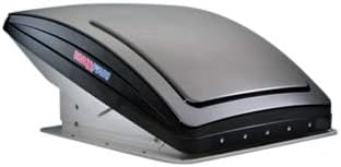 Deluxe - All-In-One RV Vent, Shield  Fan; Built-In Rain Shield, 10 Speed Reversible Fan with Thermostat, Fits Standard 14x14 Roof Openings, 12V Long Life Motor, White (00-05100K)(White)