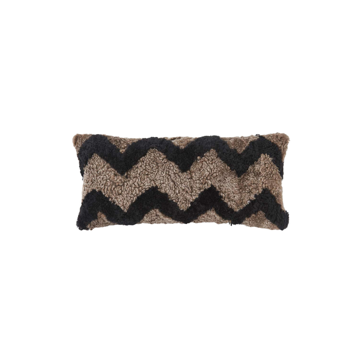 PATTERN COLLECTION Zig Zag pude, taupe/black