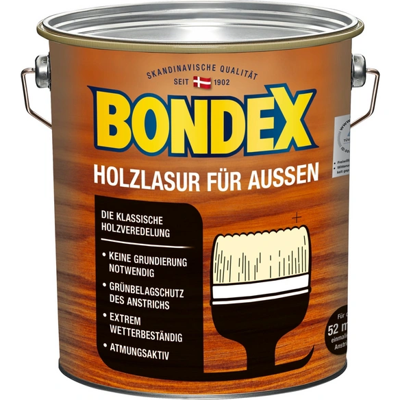 Holzlasur, für außen, 4 l, Nussbaum
