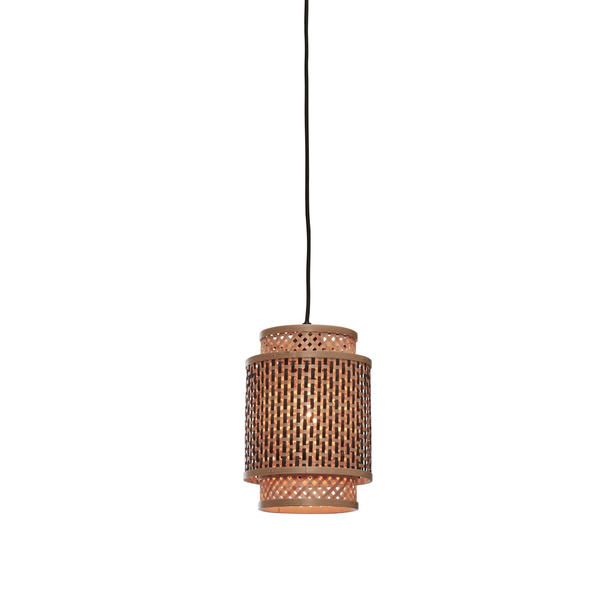 GOOD&MOJO Hanglamp Bhutan - Bamboe Zwart - Ø18x25cm