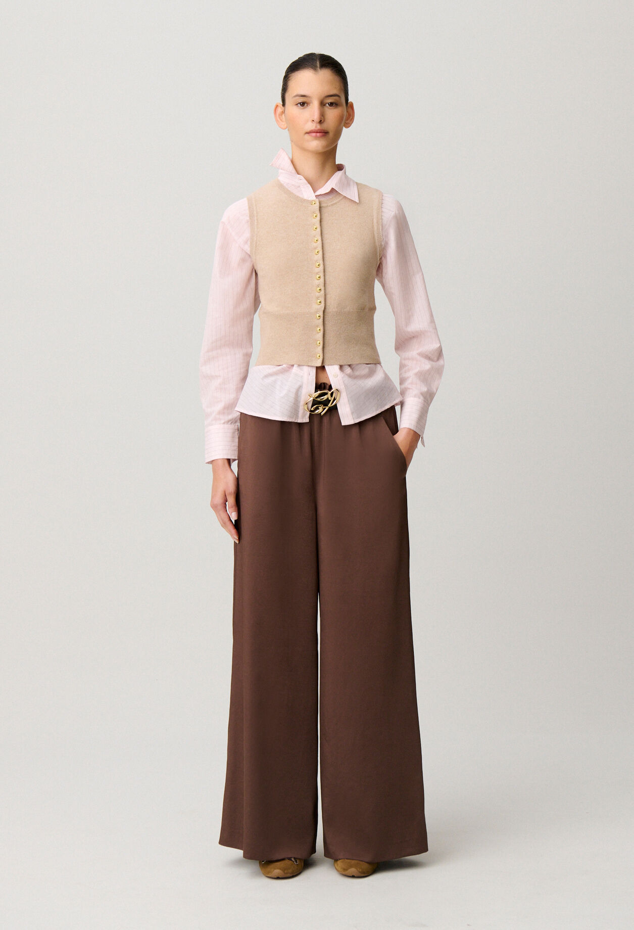 Pantalon fluide satiné