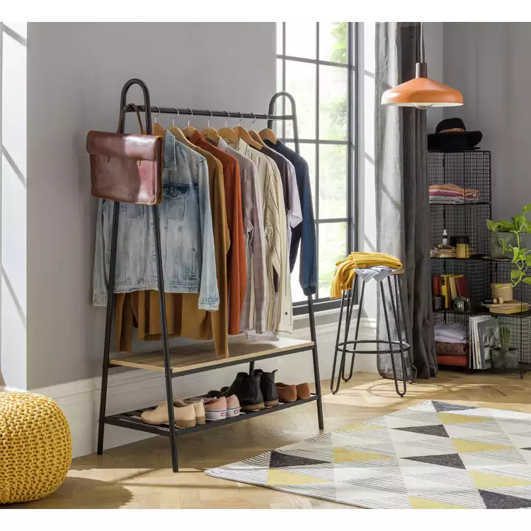 Habitat Turner Clothes Rail with Shoe Rack - Black