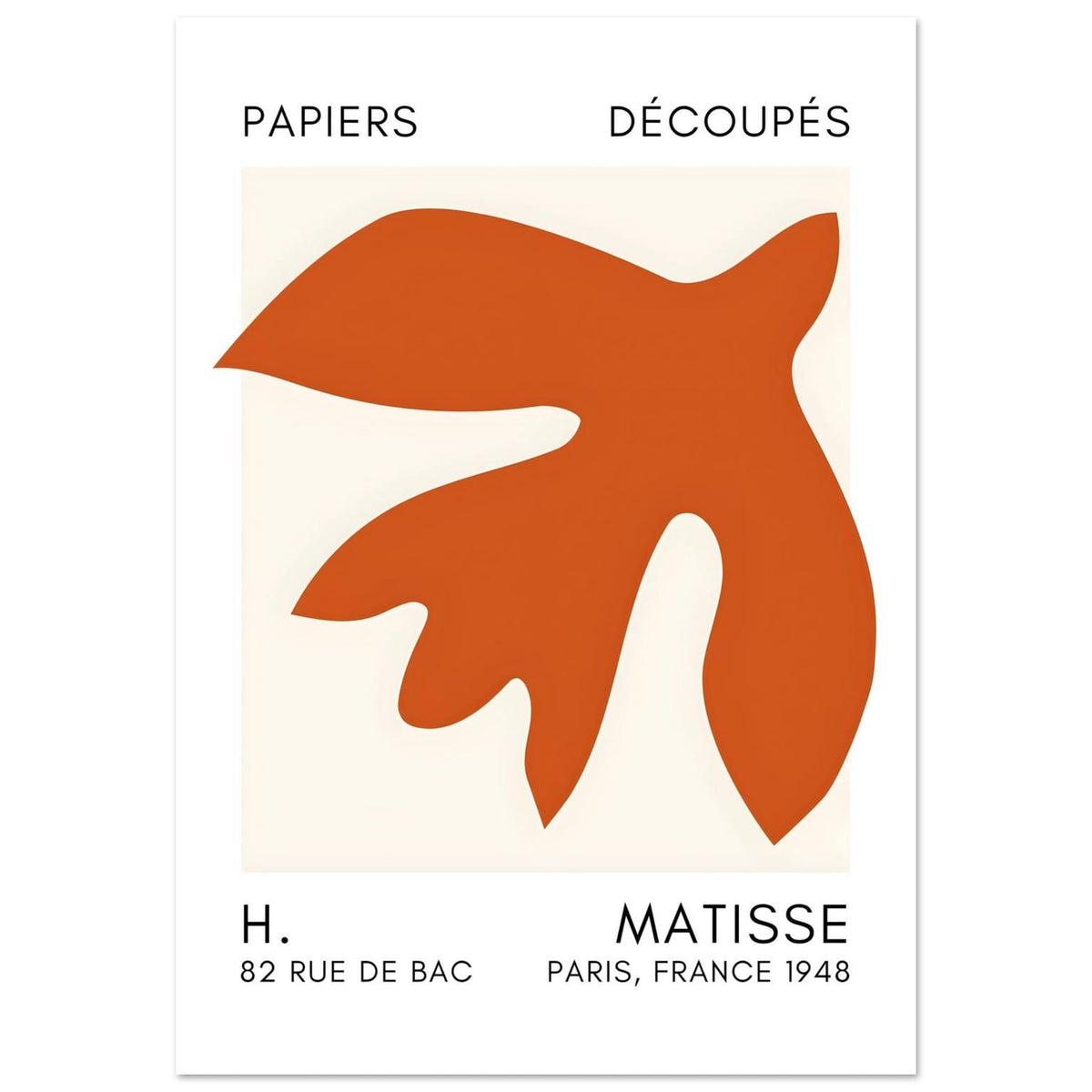 Artfulprints Poster Matisse – Floating forms orange  - 70x100 cm - Oranje