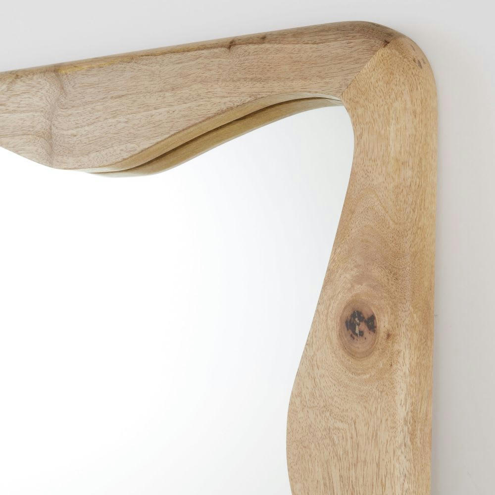 DOME - Grand miroir rectangulaire ondulé en bois de manguier 100x170