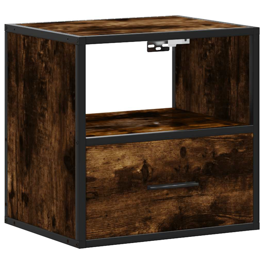 Szafka Nocna Wisząca Brąz Komoda Stolik Nocny Do Sypialni 40x31x39.5 cm