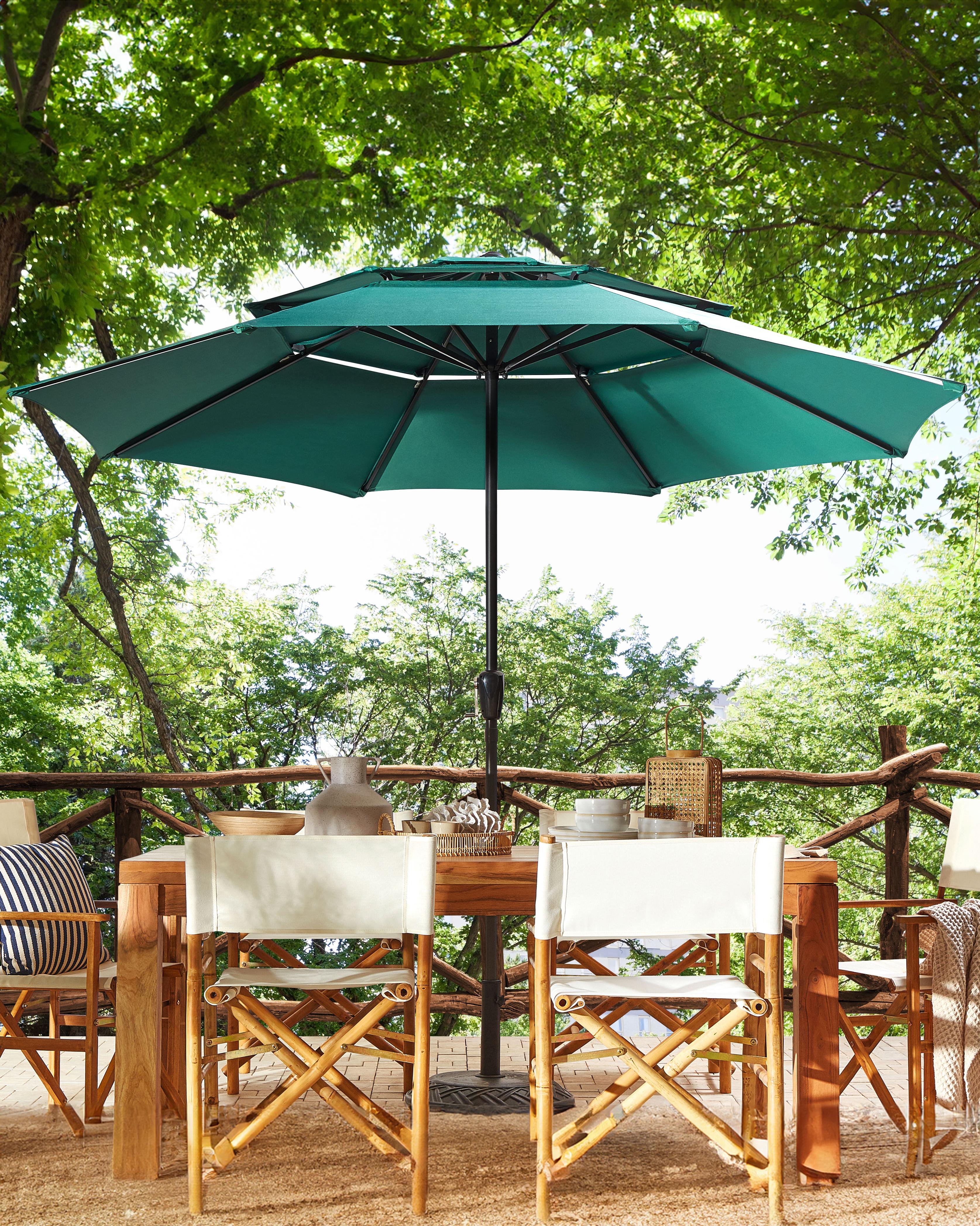 Market Parasol 285 cm BIBIONE Emerald Green