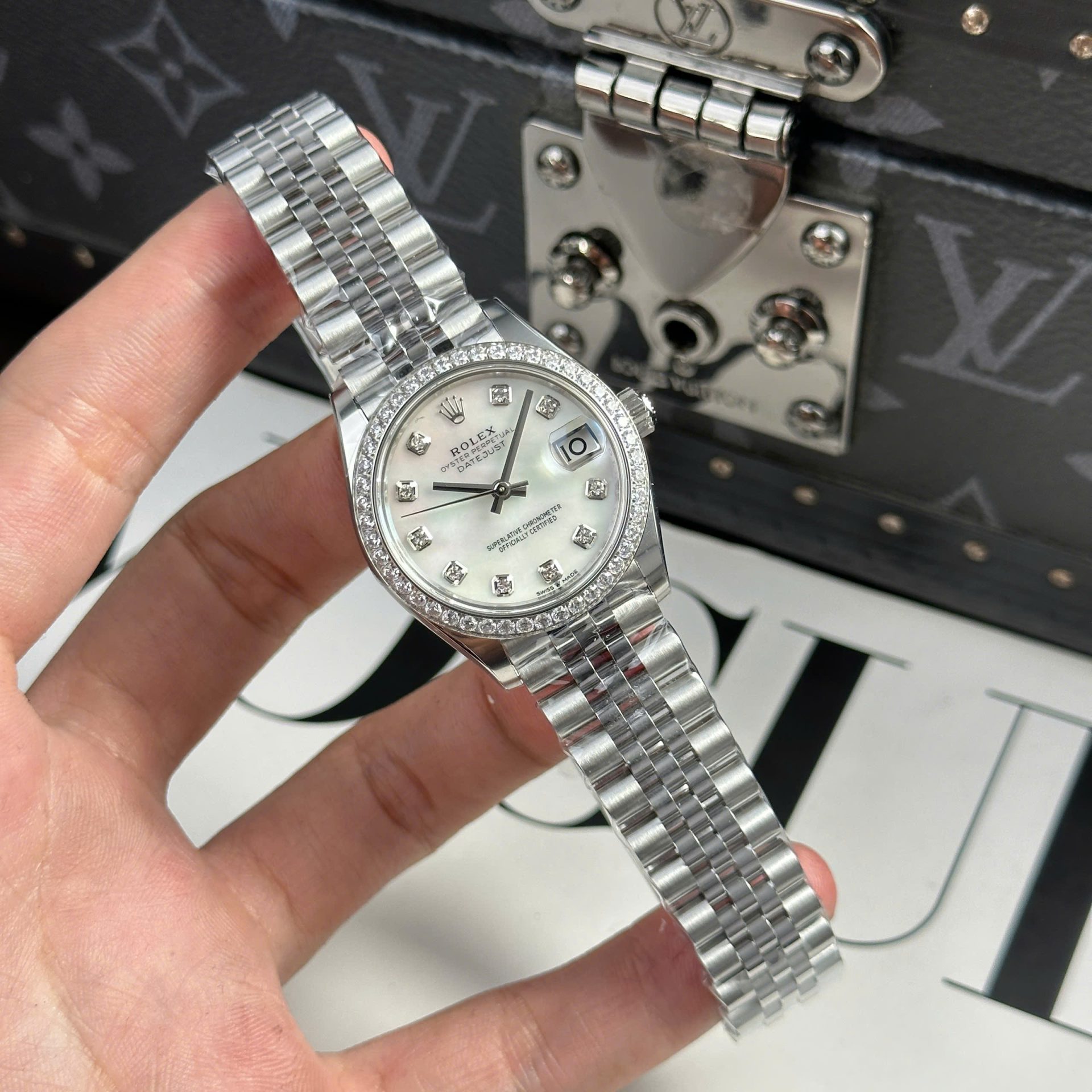 Rolex Datejust 316L Steel MOP Dial Bezel Diamonds 31mm Jub THBF Replica