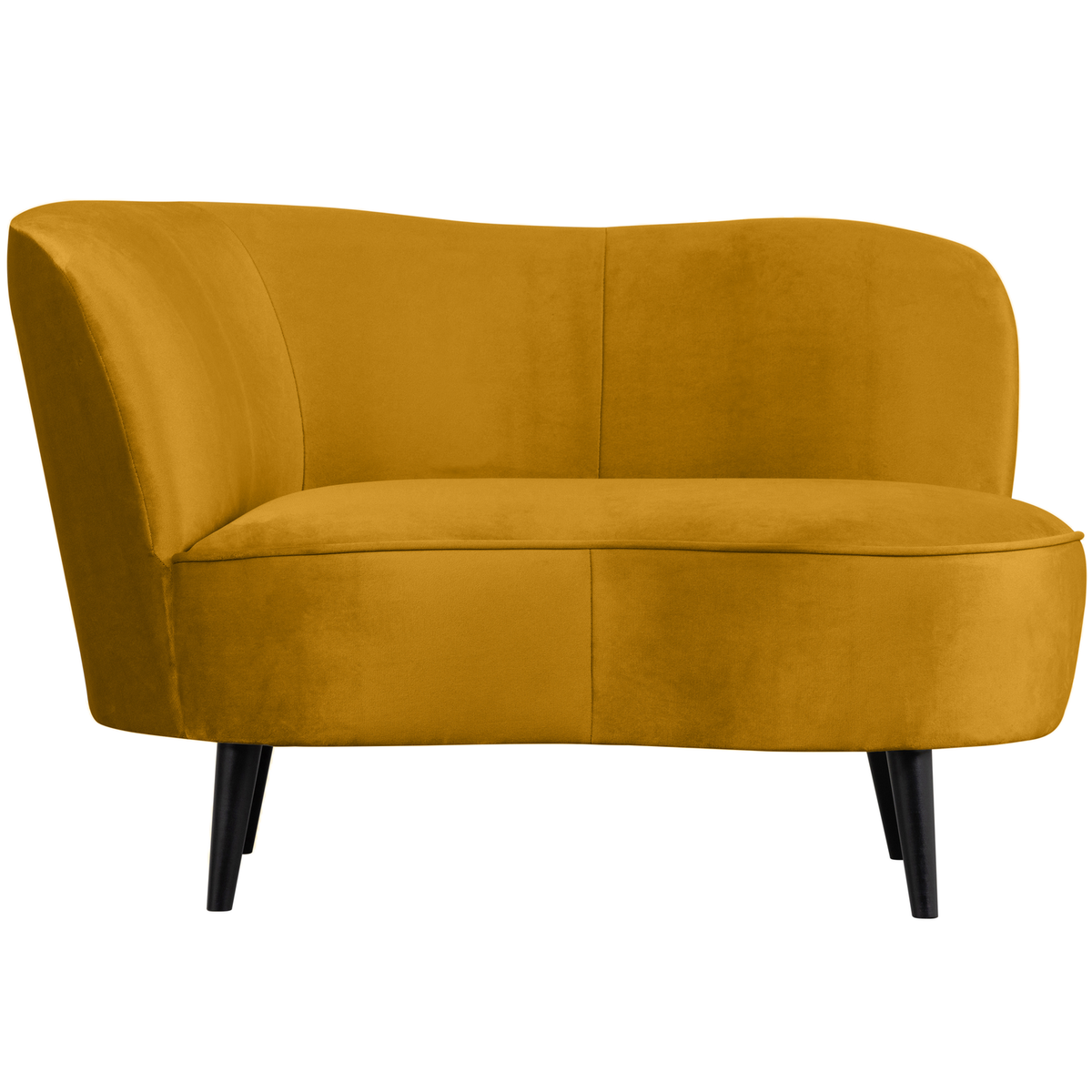 WOOOD loungefauteuil links Sara - Velvet - Oker - 71x112x81