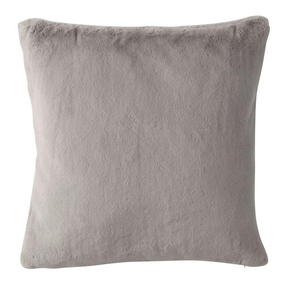 SOHO - Coussin imitation fourrure grise 45x45