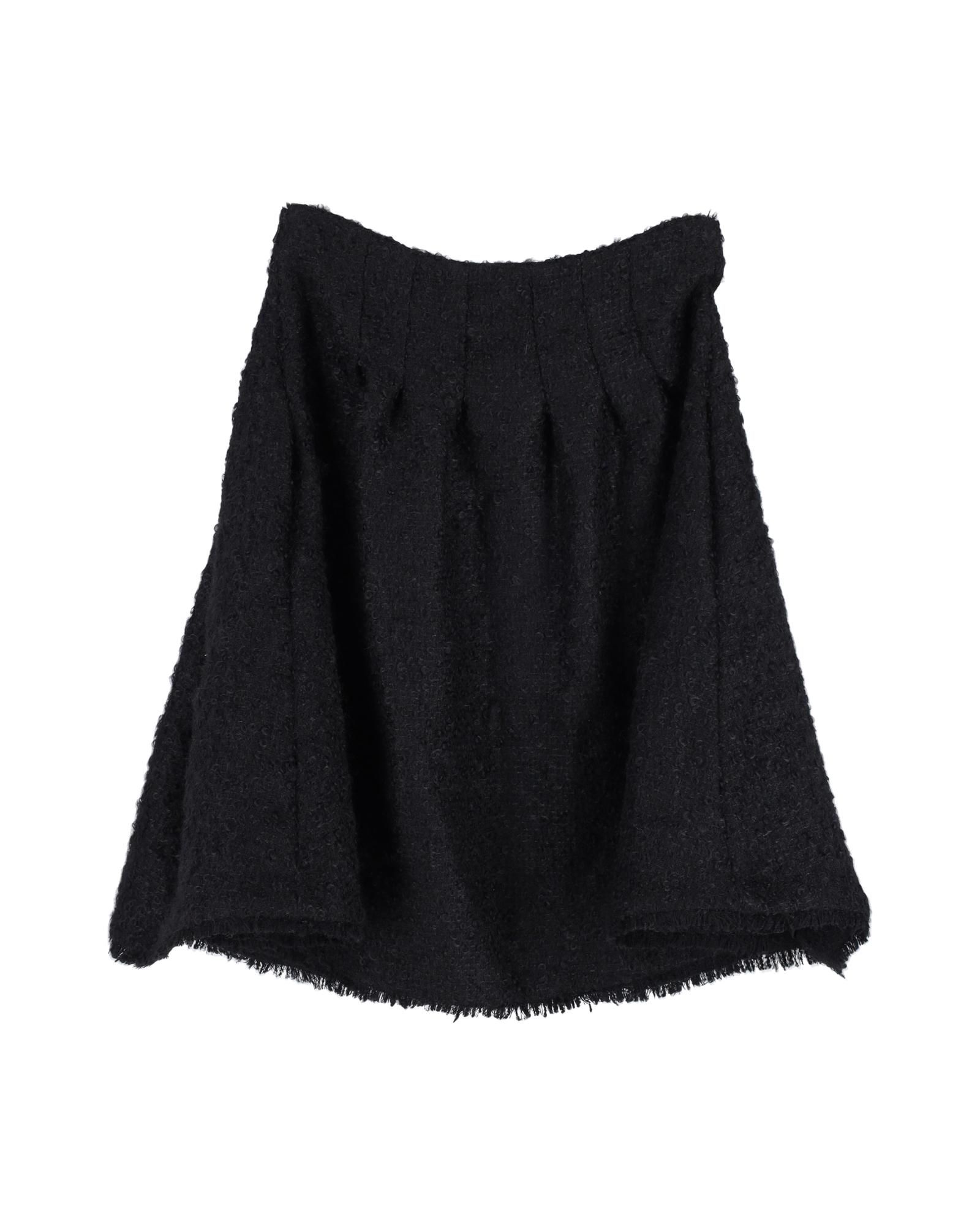 Christian Dior Preloved ALine Boucl Textured Skirt Wo - Black Midi