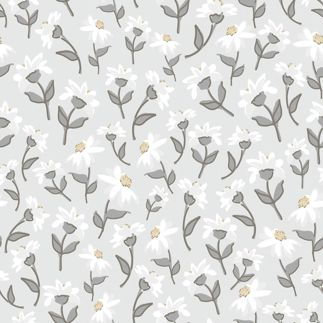 PICNIC DAY - Papier peint dancing daisies gris
