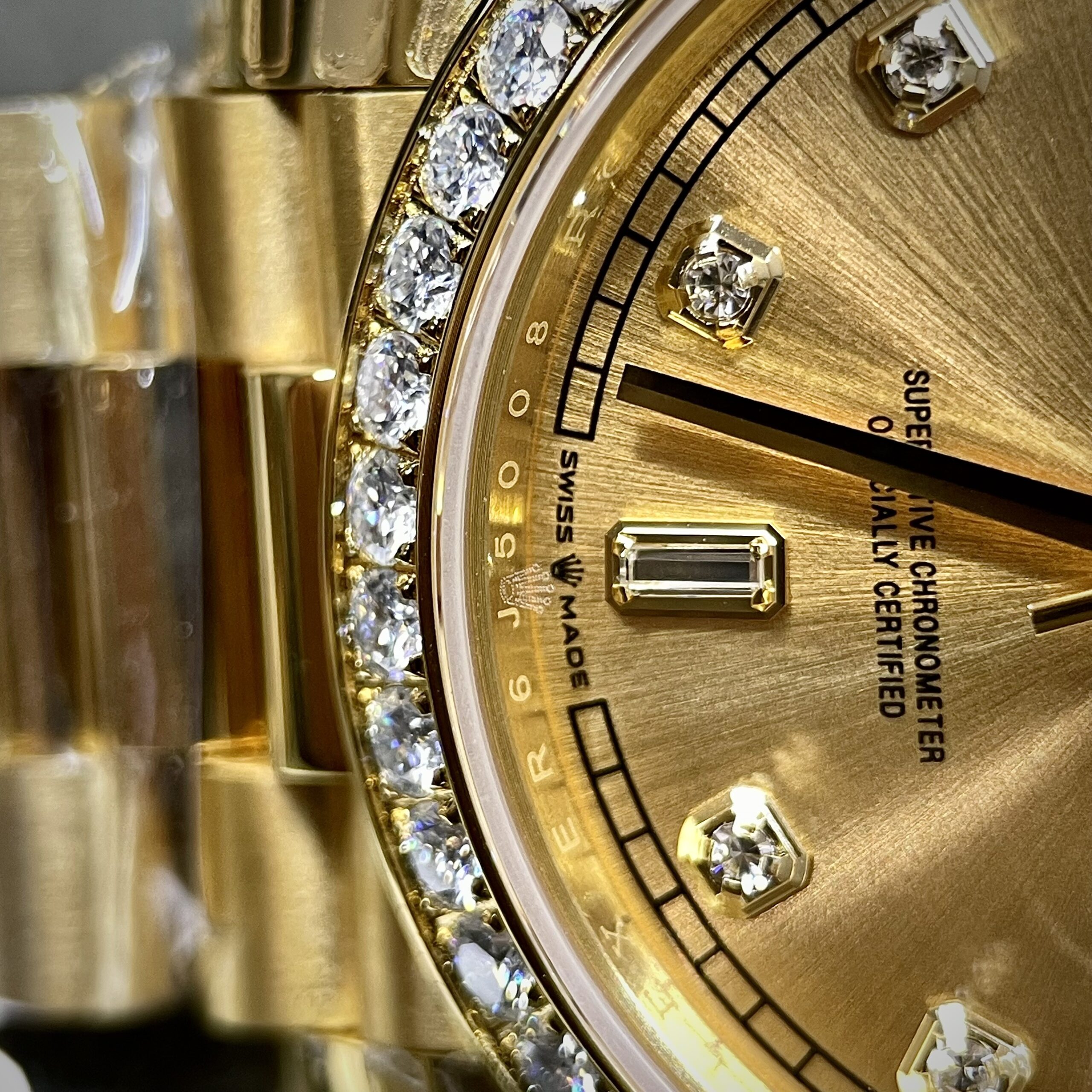 Rolex Day-Date YG Plated Champagne Dial With Diamonds 40mm Super Clone