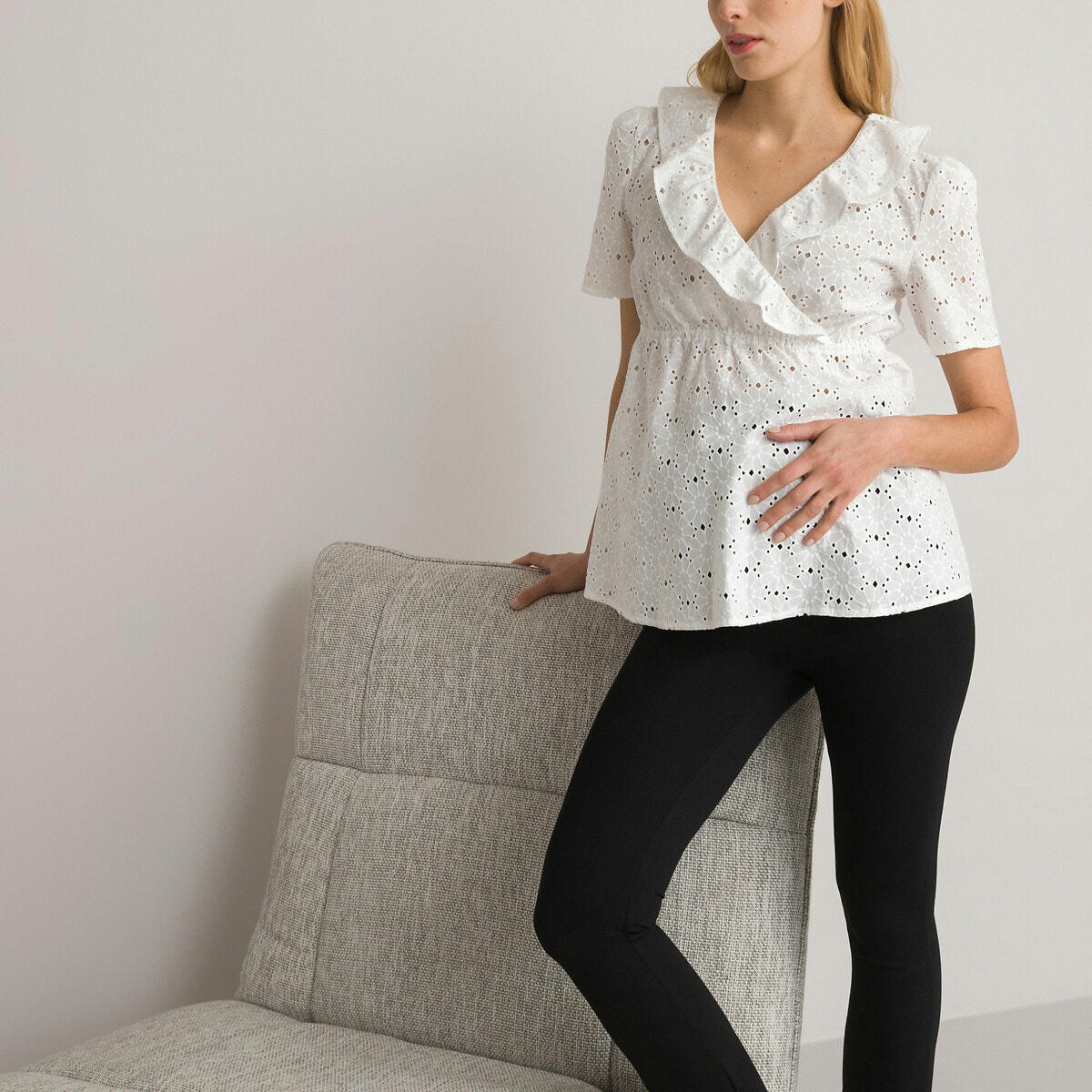 Blouse de grossesse, en broderie anglaise