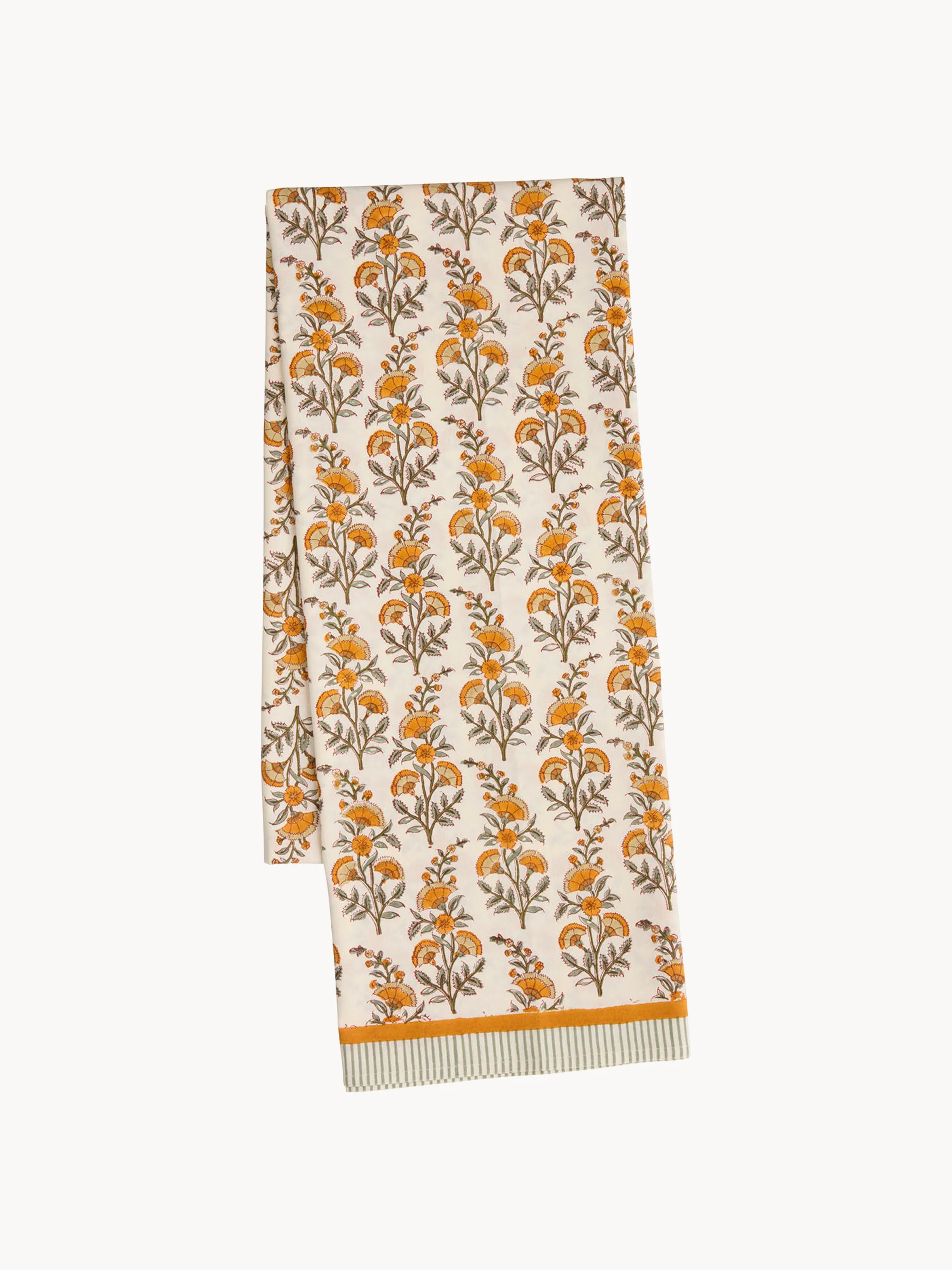 Handgefertigte Tischdecke Melon mit floralem Design