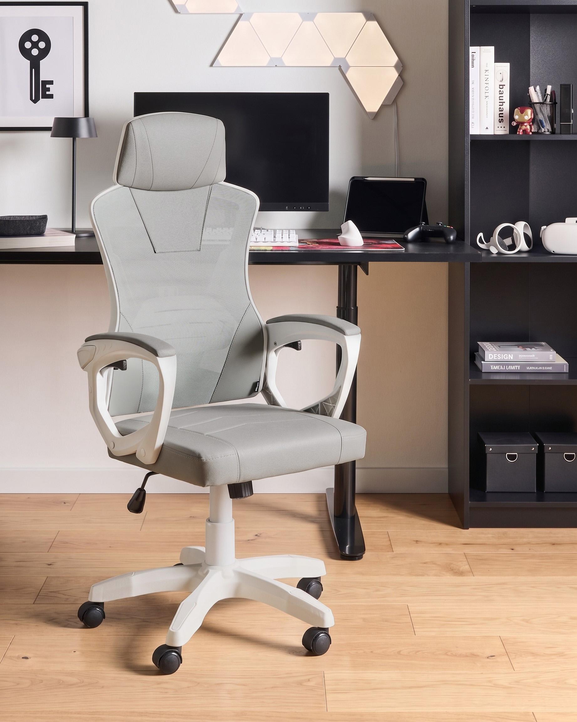 Office Chair IGNIS Faux Leather Light Grey