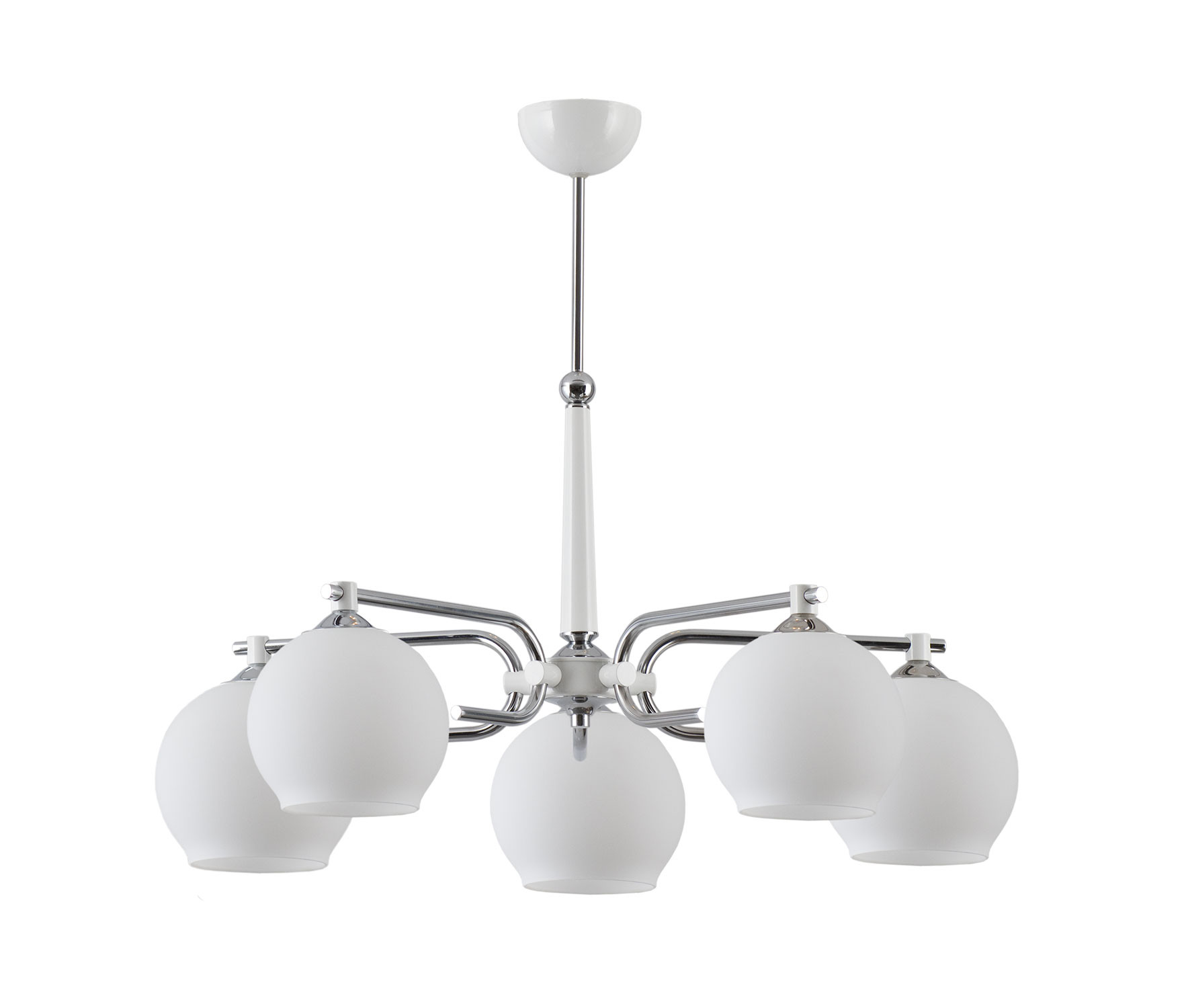 Żyrandol AXEL biały chromowany 5xE27x20W wym:65x72x72cm IP20 Jupiter