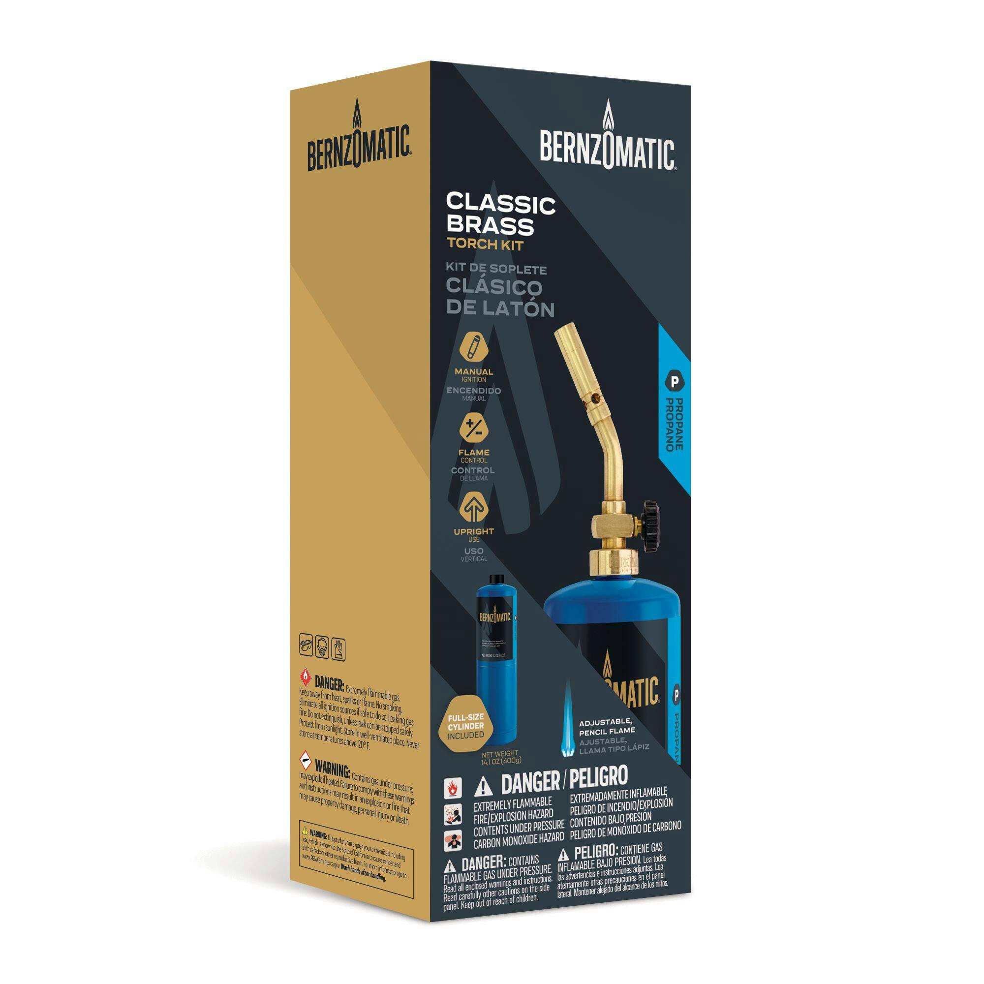 Mag-Torch® MT200 Classic Brass Adjustable-TemPerature ProPane Torch Kit, 400-g