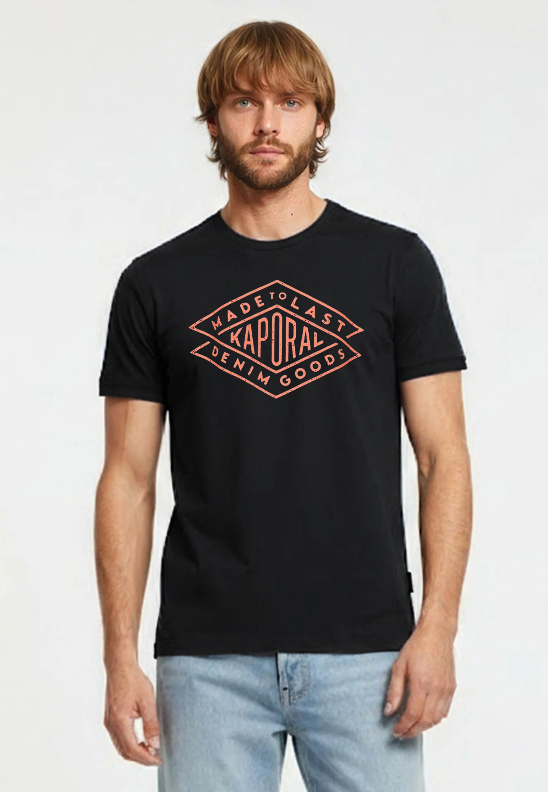 T-shirt manches courtes regular noir coton TOKY