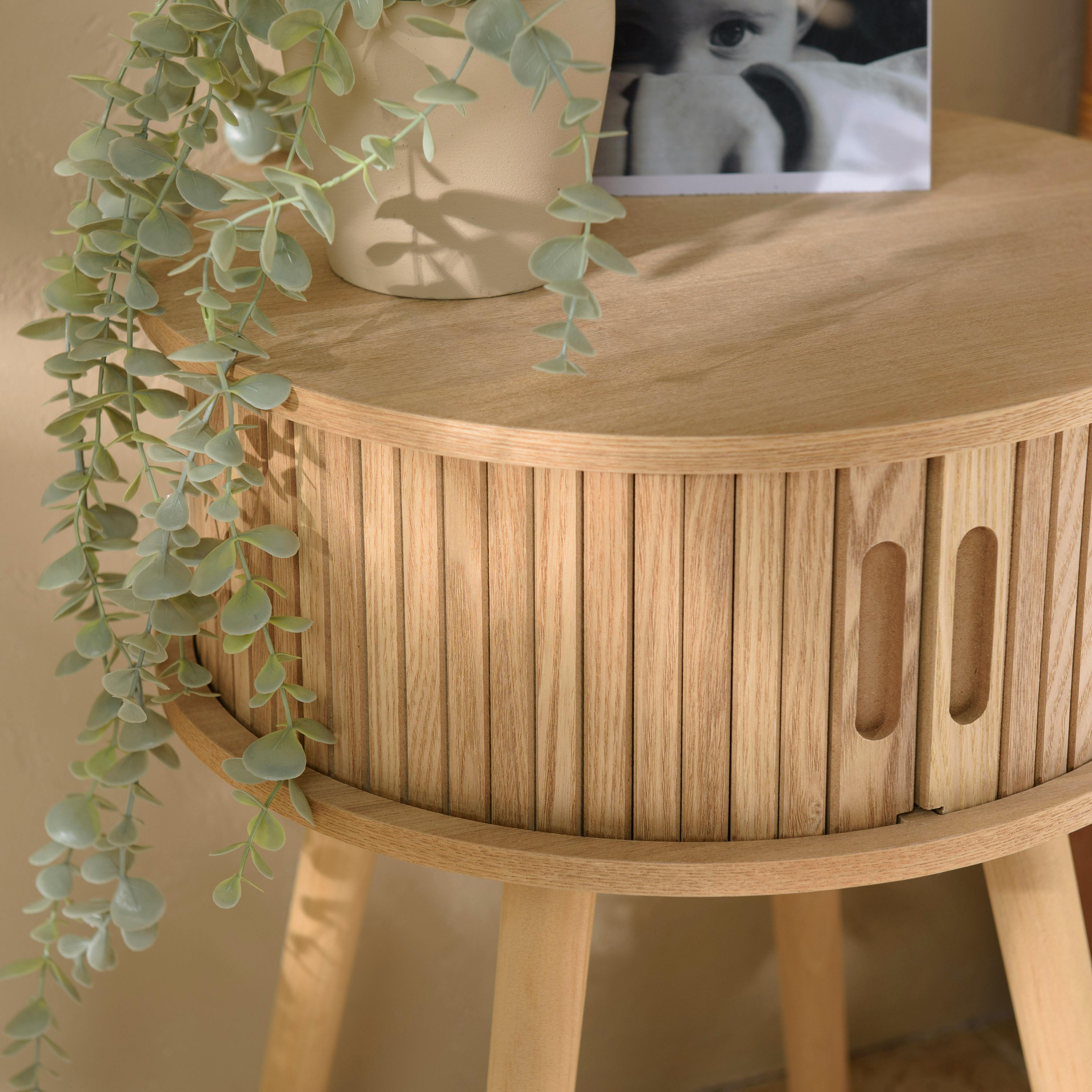 Table de chevet ronde en bois couleur naturelle D40cm CASTILLE