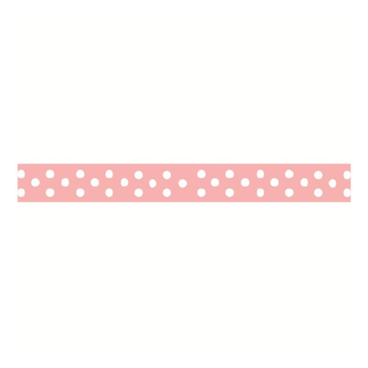 Baby Pink Polka Dot Grosgrain Ribbon 9mm x 5m