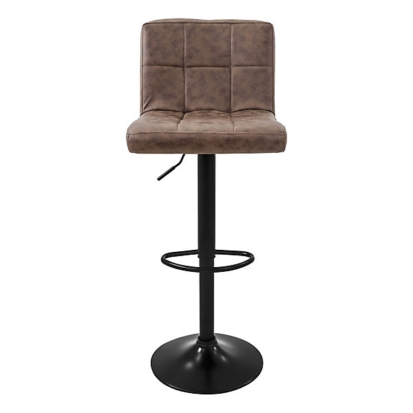 Lot de 2 tabourets de bar rembourrées en simili marron chaise hauteur réglable