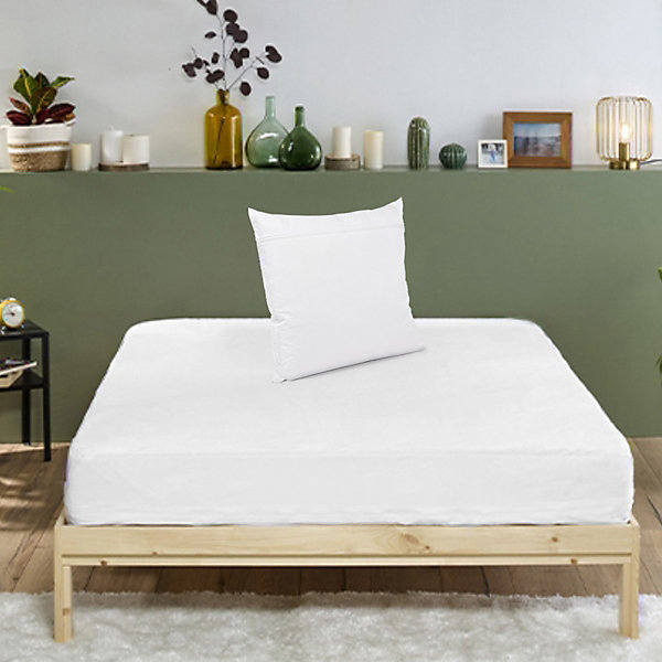 Pack ANTI-PUNAISES DE LIT Protège-matelas 90x190cm   1 Protège oreiller 63x63cm imperméables