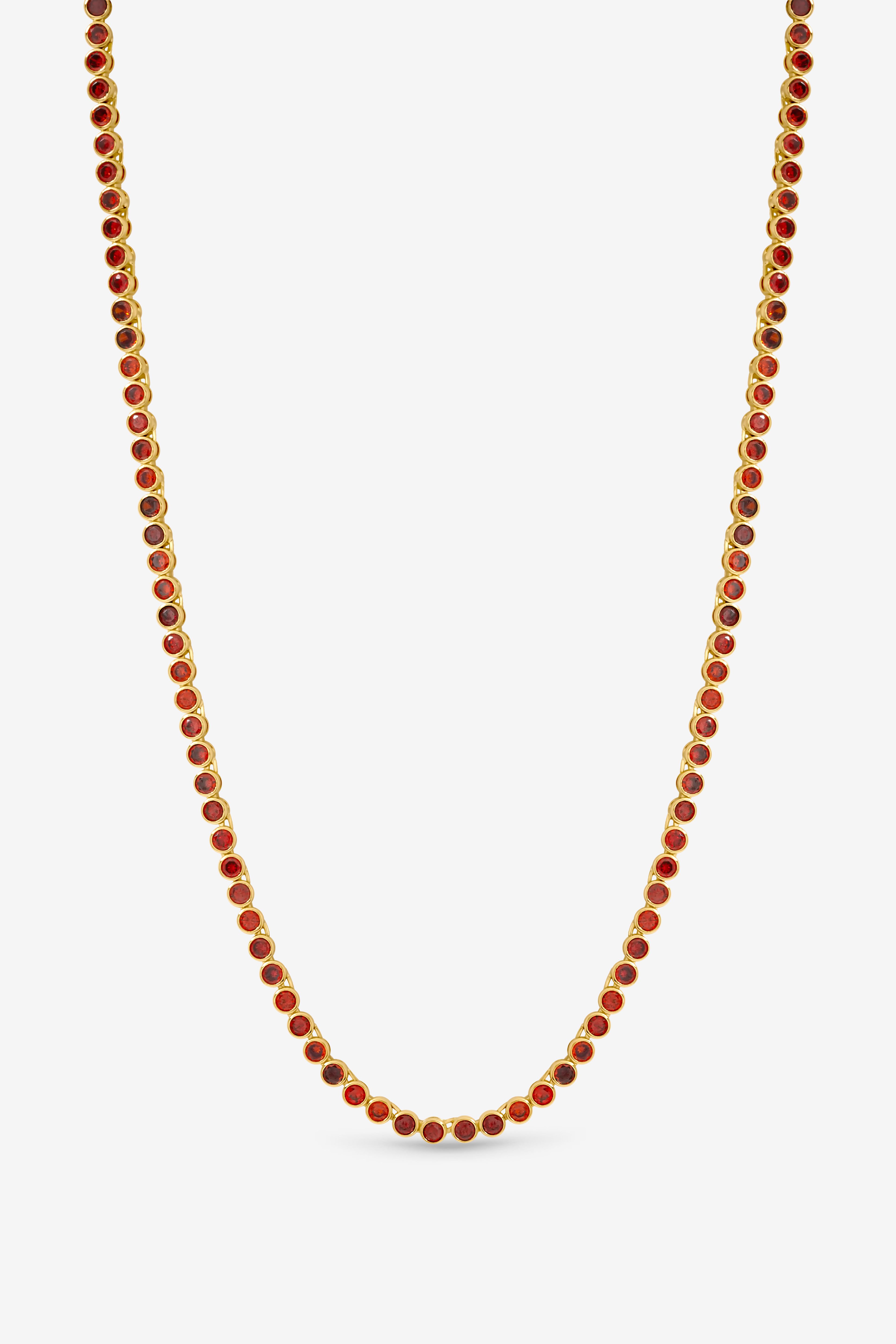Jon Richard 14K Gold Plated and Red Cubic Zirconia Tennis Necklace - Gift Box