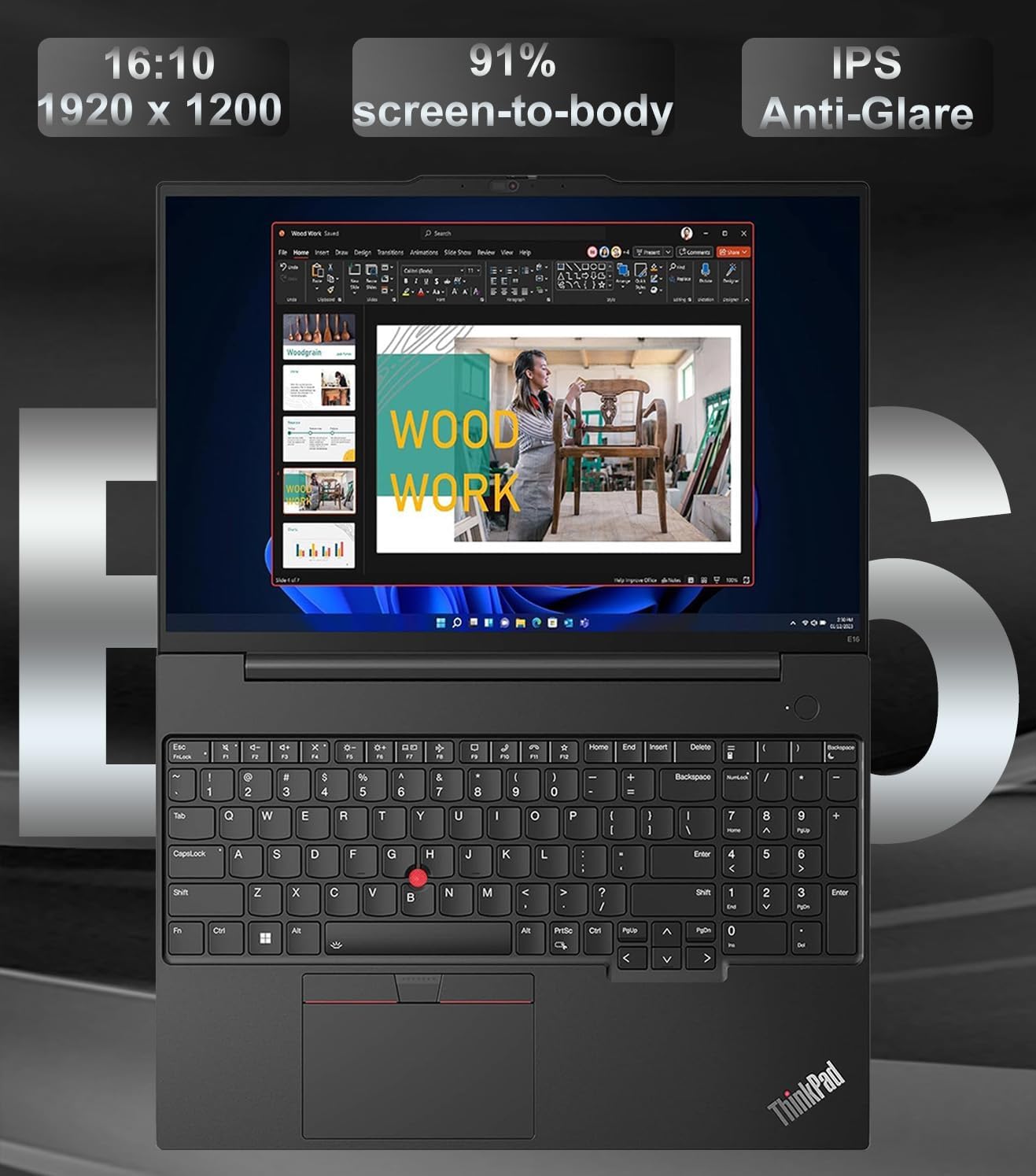 Lenovo ThinkPad E16 Gen 2 Business Laptop (16 FHD+ Anti-Glare  AMD Ryzen 7 7735U (> Intel i7-1355U)  16GB DDR5  512GB SSD) Backlit  Fingerprint  Wi-Fi  Ethernet  1080p Webcam  Win 11 Pro w/ Copilot