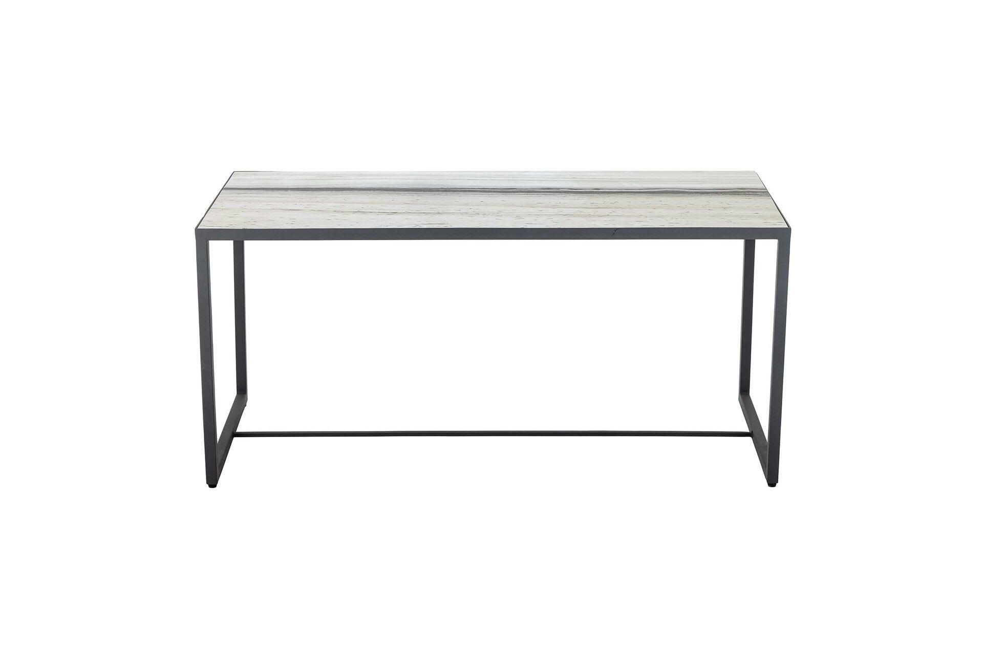 INES - Table basse en marbre blanc 100x46cm