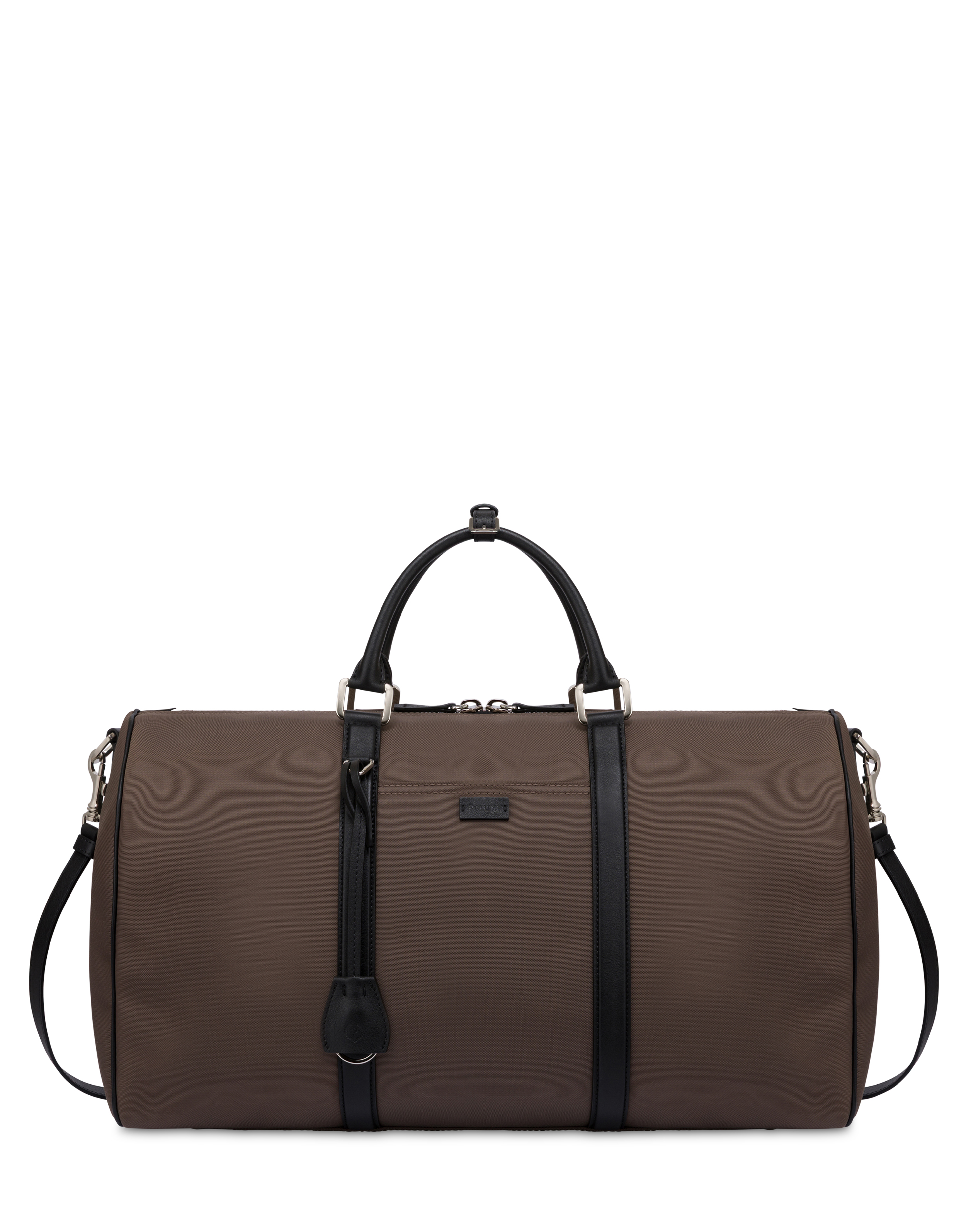 Borsa Da Viaggio In Nylon E Vitello Fango/nero