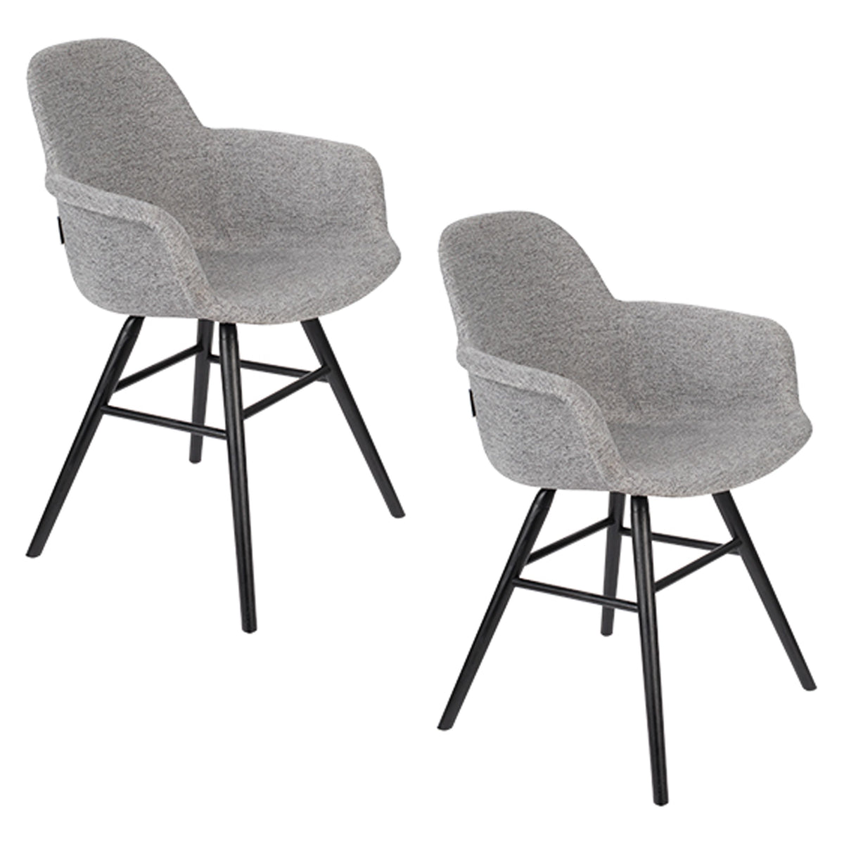Zuiver Albert Kuip Soft Eetkamerstoelen Armleuning Lichtgrijs - Set van 2
