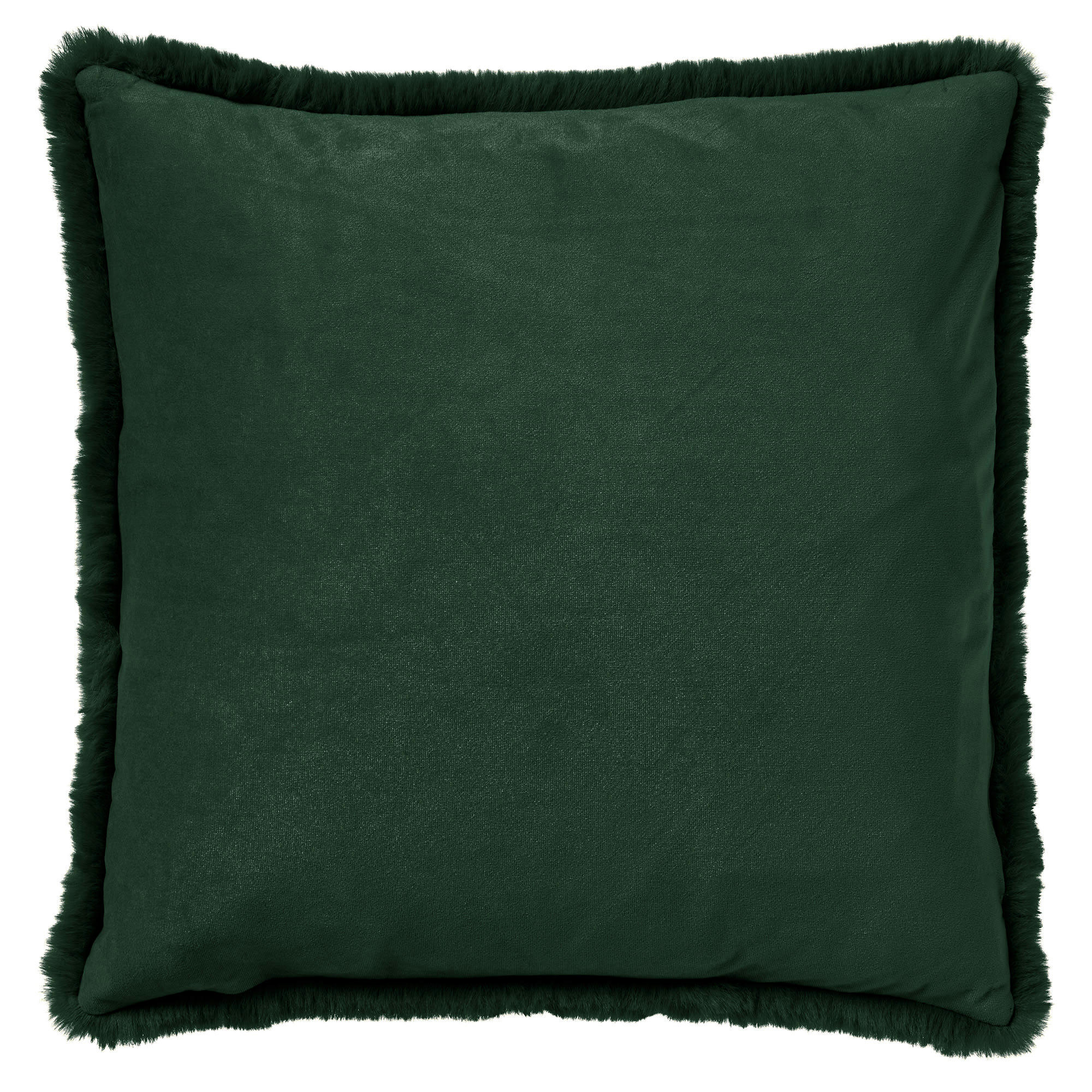 - Housse de coussin vert fausse fourrure-60x60 cm uni