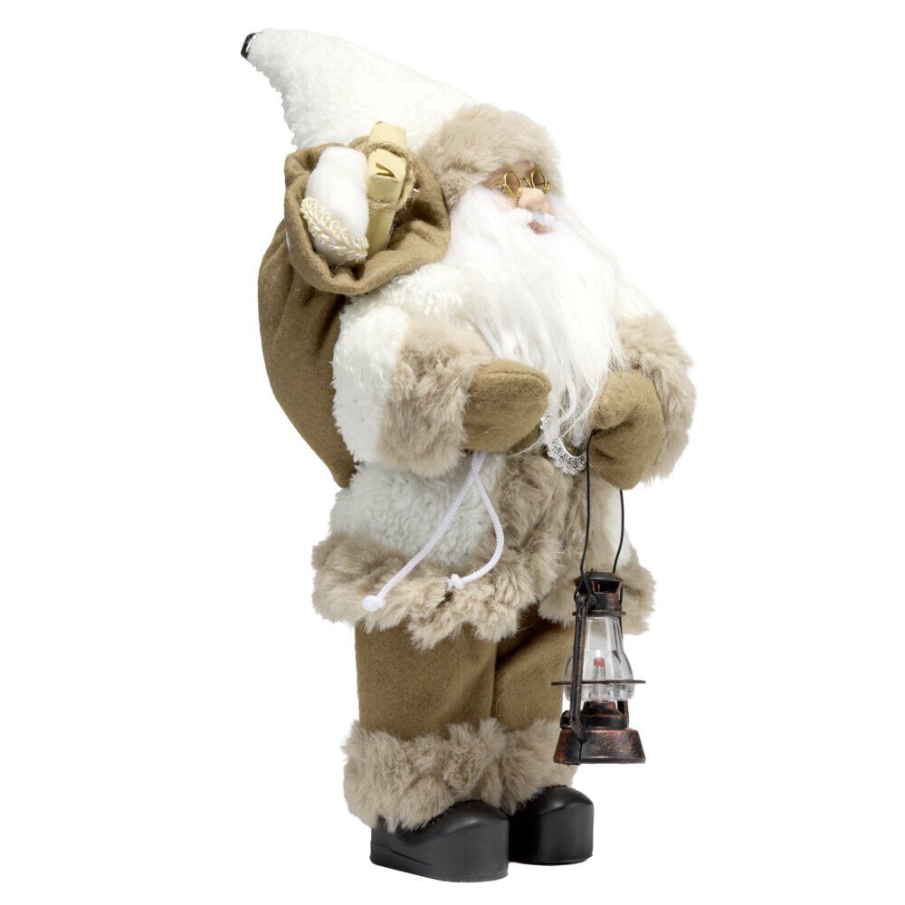 Père No&euml;l avec hotte décorative beige H45cm