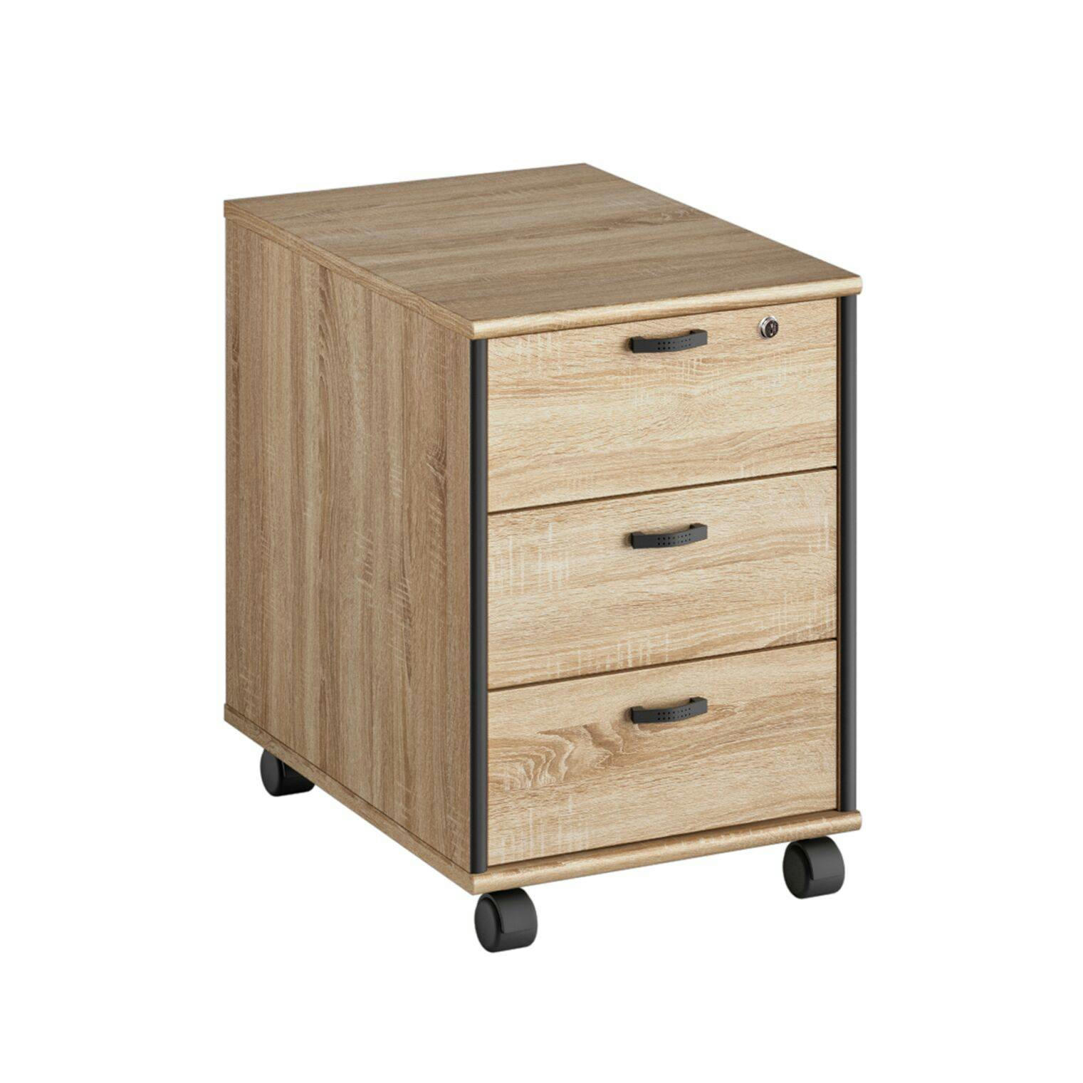 MAMBO - Caisson 3 tiroirs effet bois clair