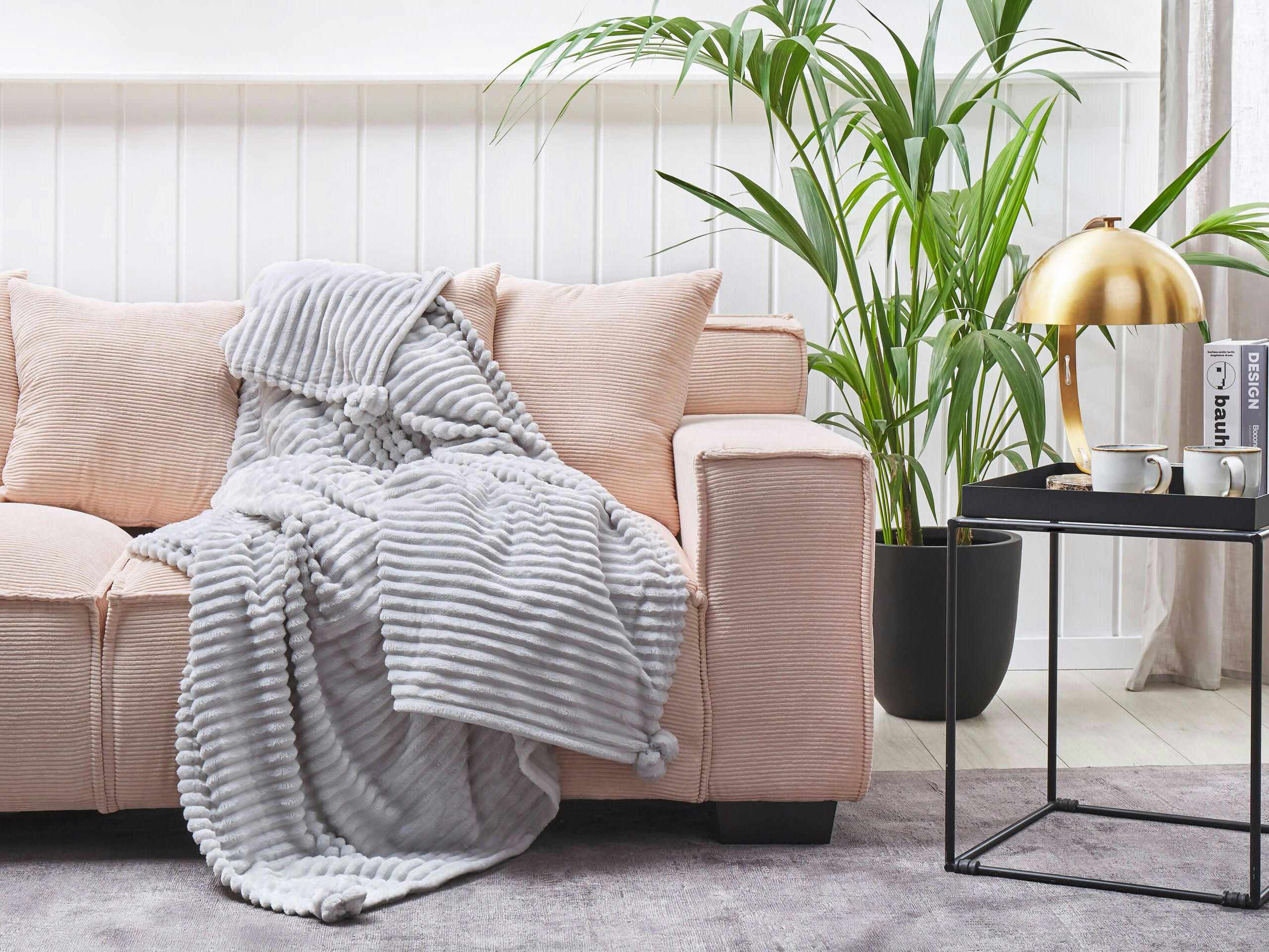 KAWERI - Couverture en polyester gris 200x150cm