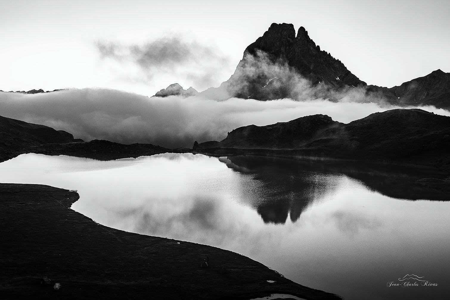 - Tableau noir et blanc pic du midi d'ossau toile imprimée 120x80cm